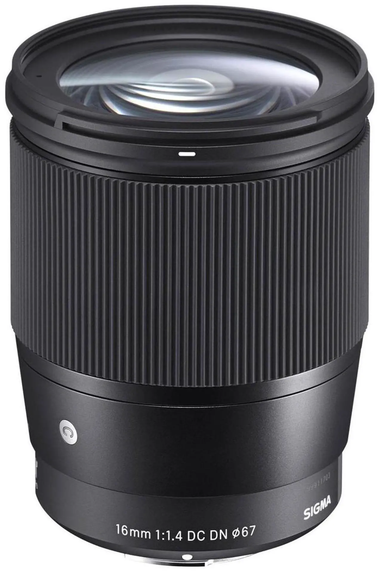 Alt view image 2 of 7 - Sigma 16mm f/1.4 DC DN Contemporary Lens for Canon EF-M, Black, Bundle with ProOptic 67mm Filter Kit, Flex Lens Shade, Cleaning Kit, Cap Tether, Lens Cleaner, PC Software Kit