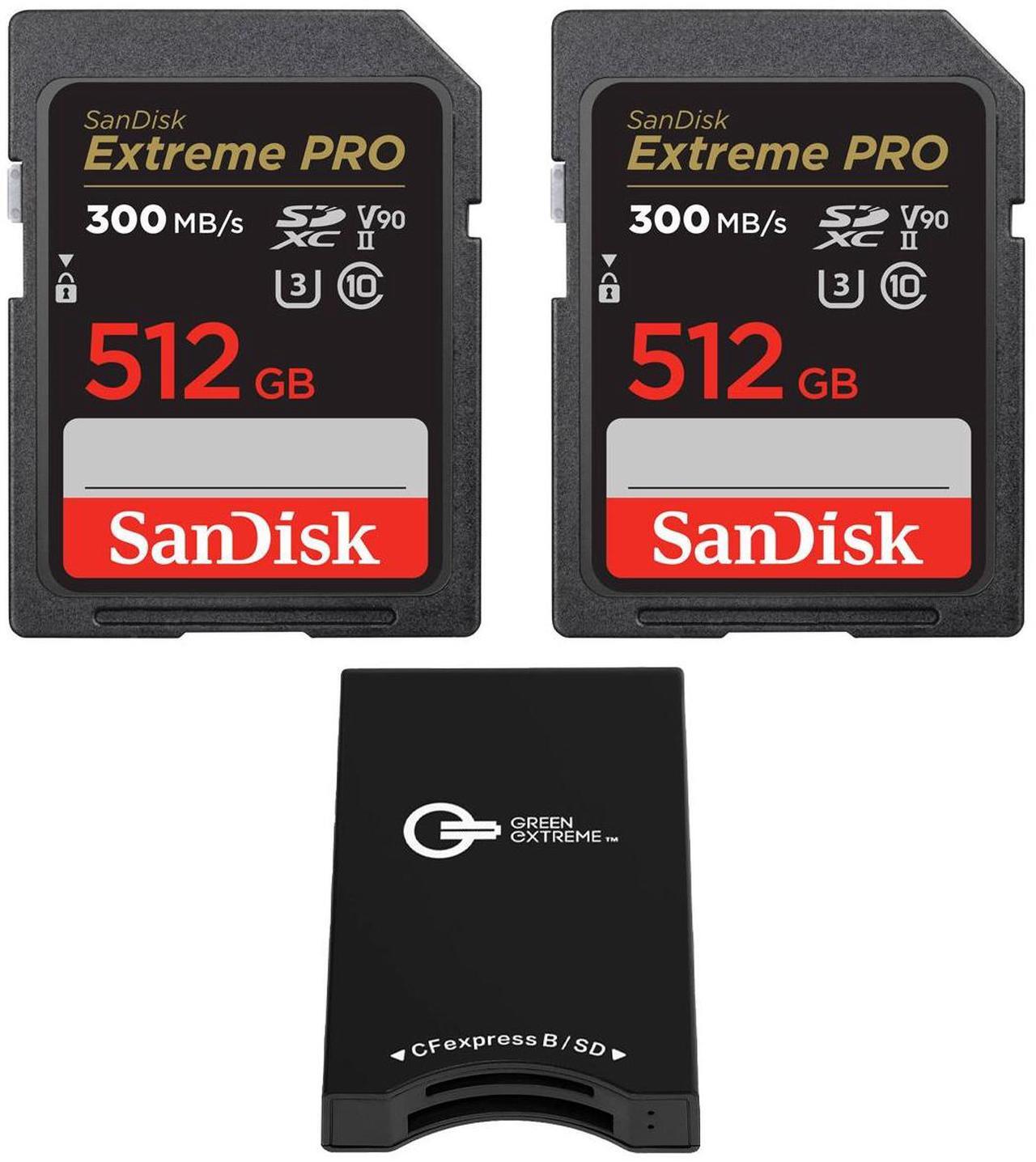 Main image of SanDisk 512GB Extreme PRO UHS-II SDXC Card,2-Pack w/CFexpress B & SD Card Reader