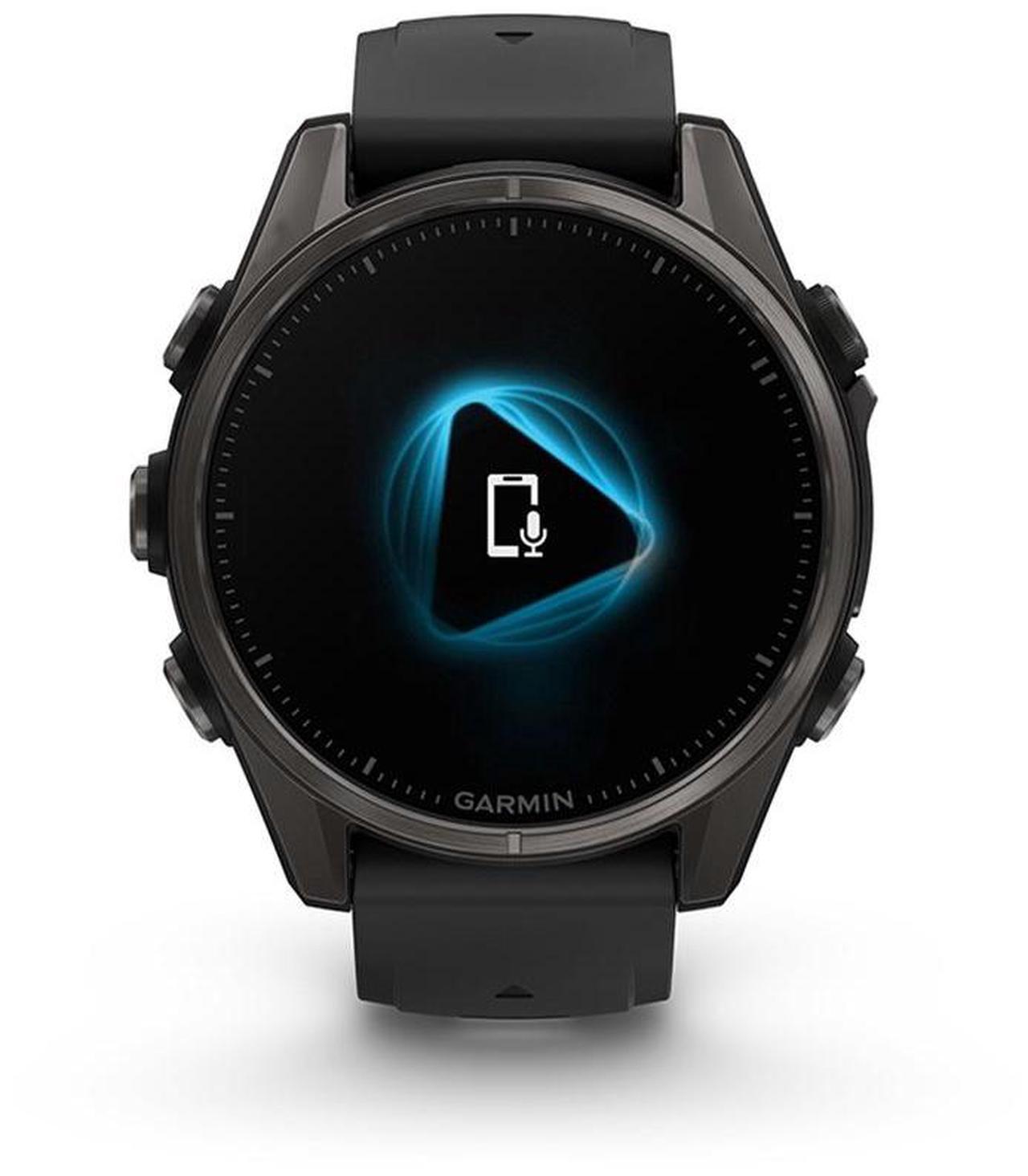 Alt view image 5 of 8 - Garmin fnix® 8 - 43mm, AMOLED, Sapphire, Premium Multisport GPS Smartwatch, Long-Lasting Battery Life, Dive-Rated, Built-in LED Flashlight, Carbon Gray DLC Titanium with Pebble Gray Band