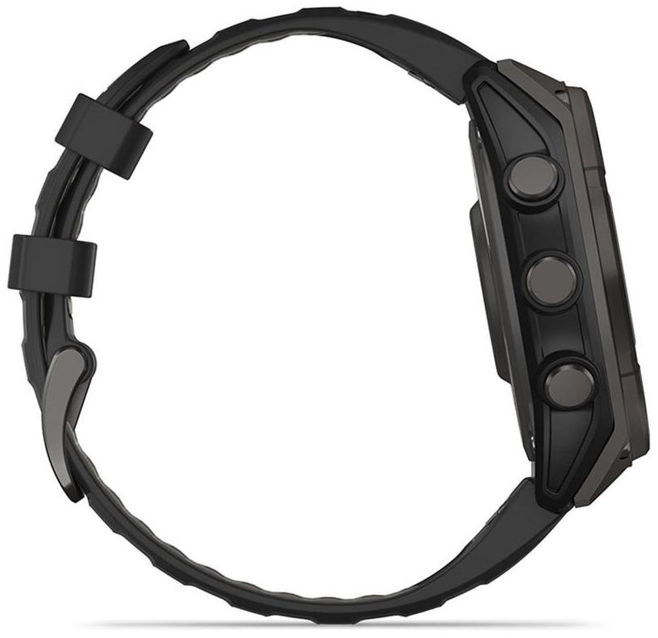 Alt view image 13 of 15 - Garmin fnix® 8 - 47 mm, Solar, AMOLED, Sapphire, Premium Multisport GPS Smartwatch, Long-Lasting Battery Life, Dive-Rated, Built-in LED Flashlight, Carbon Gray DLC Titanium with Pebble Gray Band