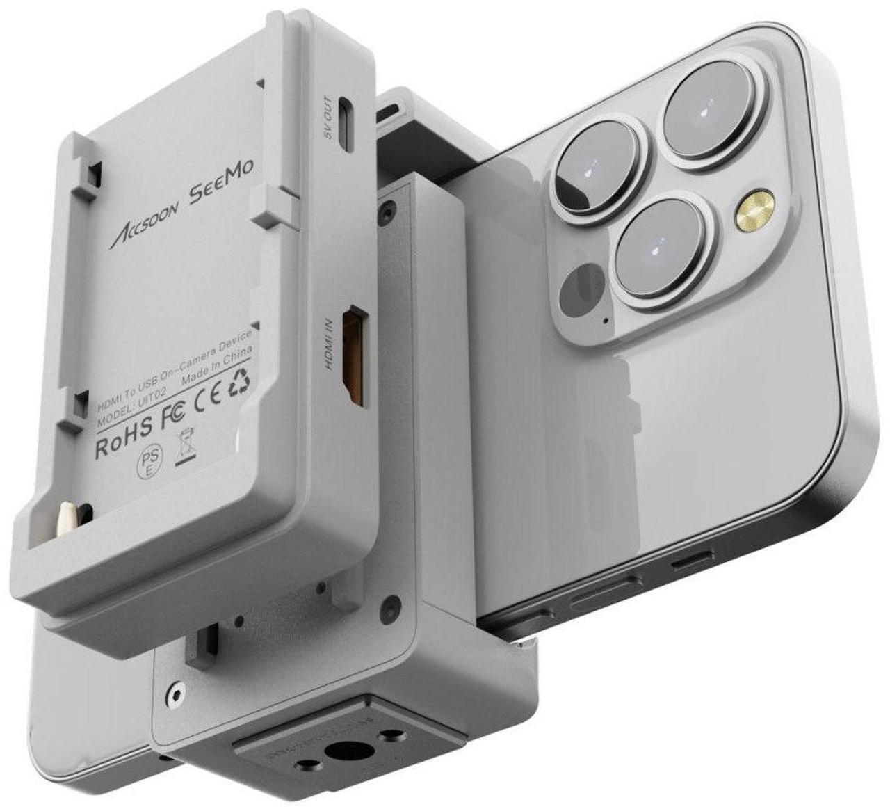 Alt view image 6 of 8 - Accsoon SeeMo HDMI to USB C Video Capture Adapter for iPhone and iPad Support 1080P 60FPS Video & Real-Time Monitoring/Streaming/Recording iOS 12.0 or Later iPhone/iPad Adjustable