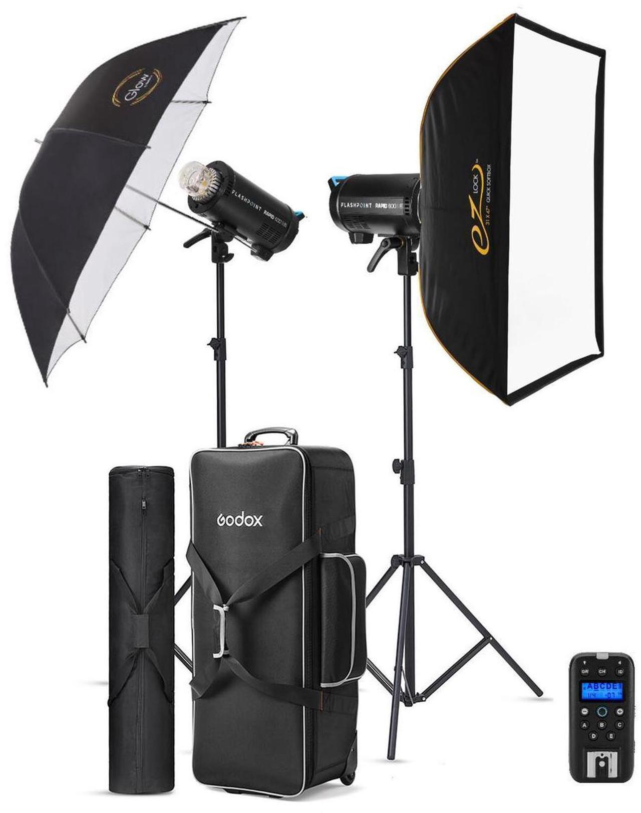 Main image of Flashpoint Rapid 400 II HSS R2 Studio Flash Monolight (2-Light Kit) #RAPID400II2