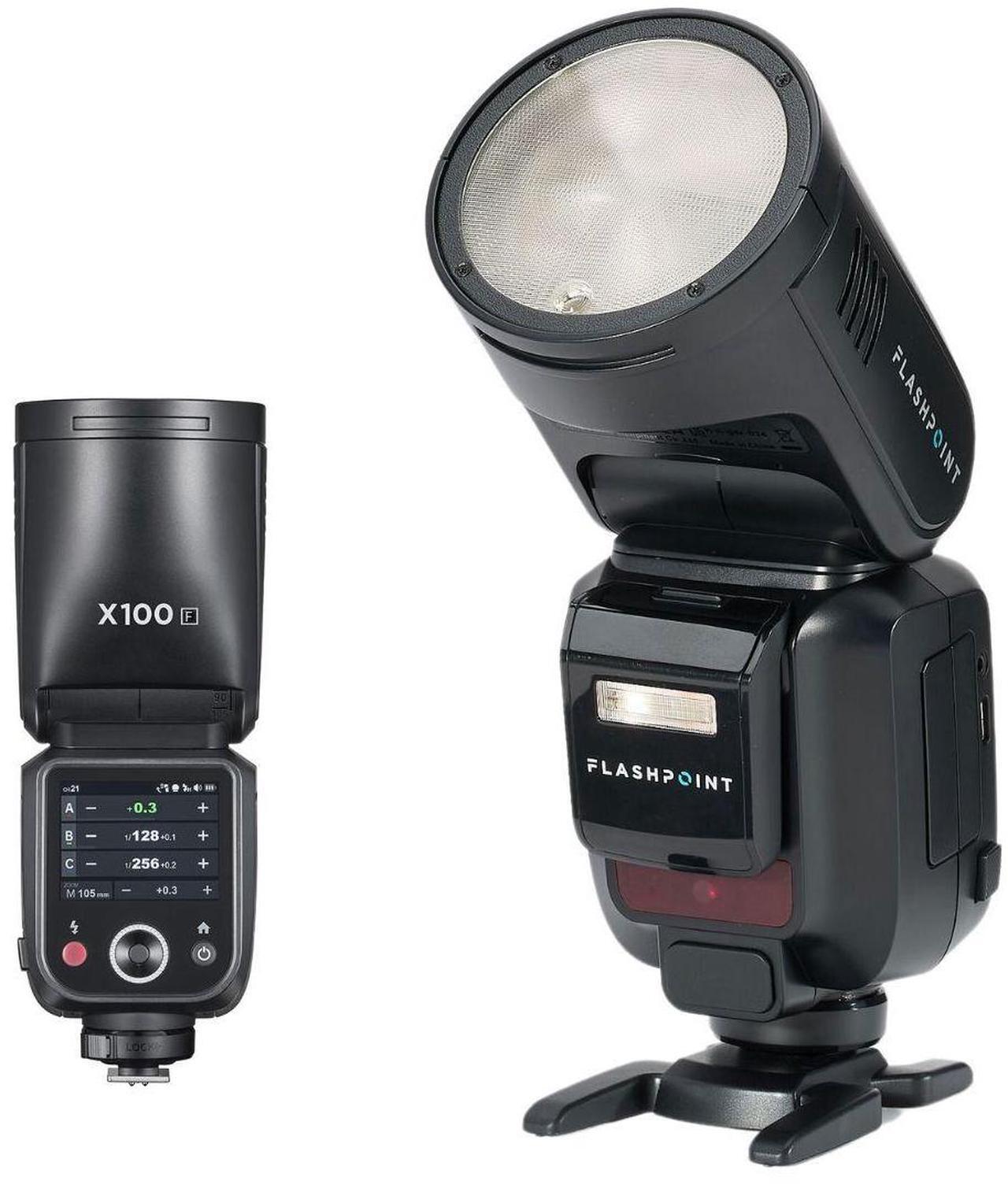 Alt view image 2 of 7 - Flashpoint X100 TTL R2 On Camera Flash With BP-960 External Power Pack For Fuji