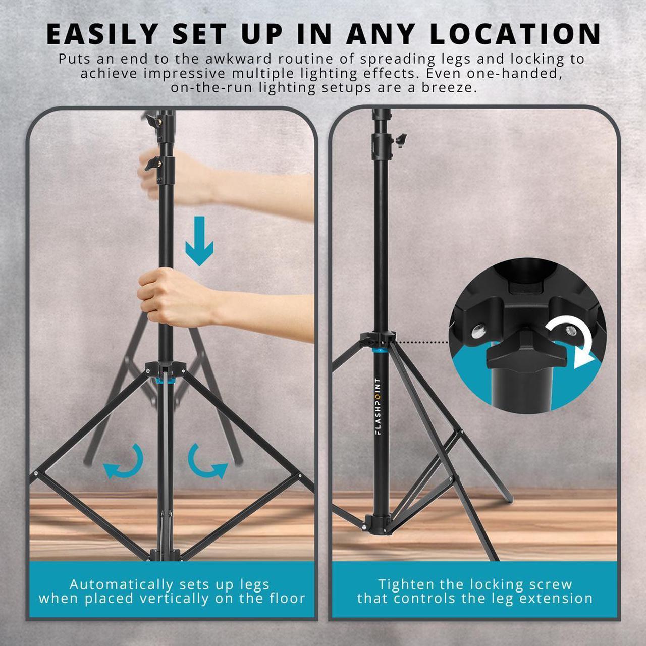 Alt view image 5 of 6 - Flashpoint 13' Air-Cushion Heavy-Duty AutoStand Pro, 3-Pack #FP-S-13-AS-PRO K3