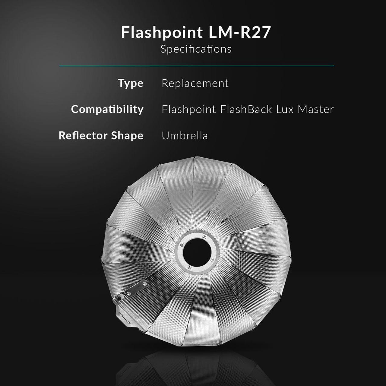 Alt view image 3 of 7 - Flashpoint Umbrella Style Reflector for FlashBack Lux Master Retro Camera Flash