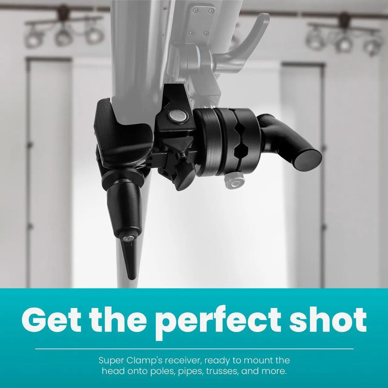 Alt view image 6 of 7 - Flashpoint 2.5" Pro Grip Head with Super Clamp and Ratchet Handle, Black