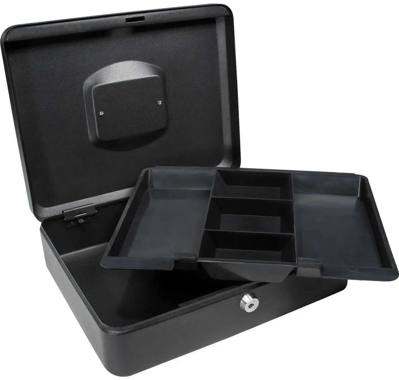 Alt view image 2 of 2 - Barska 12" Cash Box with Key Lock, Black
