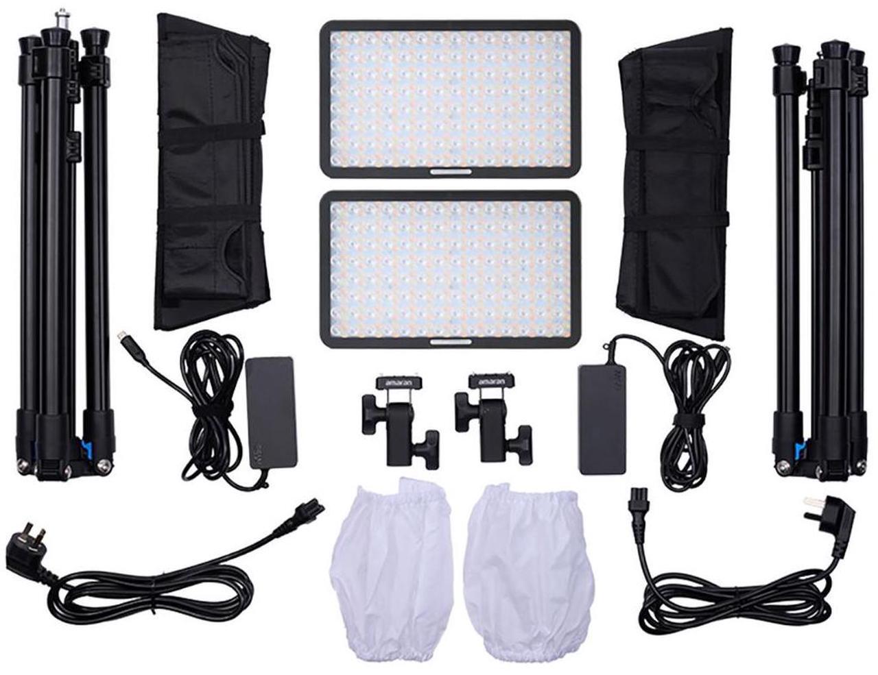 Alt view image 2 of 7 - amaran Pano 60c 60W RGBWW LED 2-Light Panel Kit, Charcoal #MP0100009C
