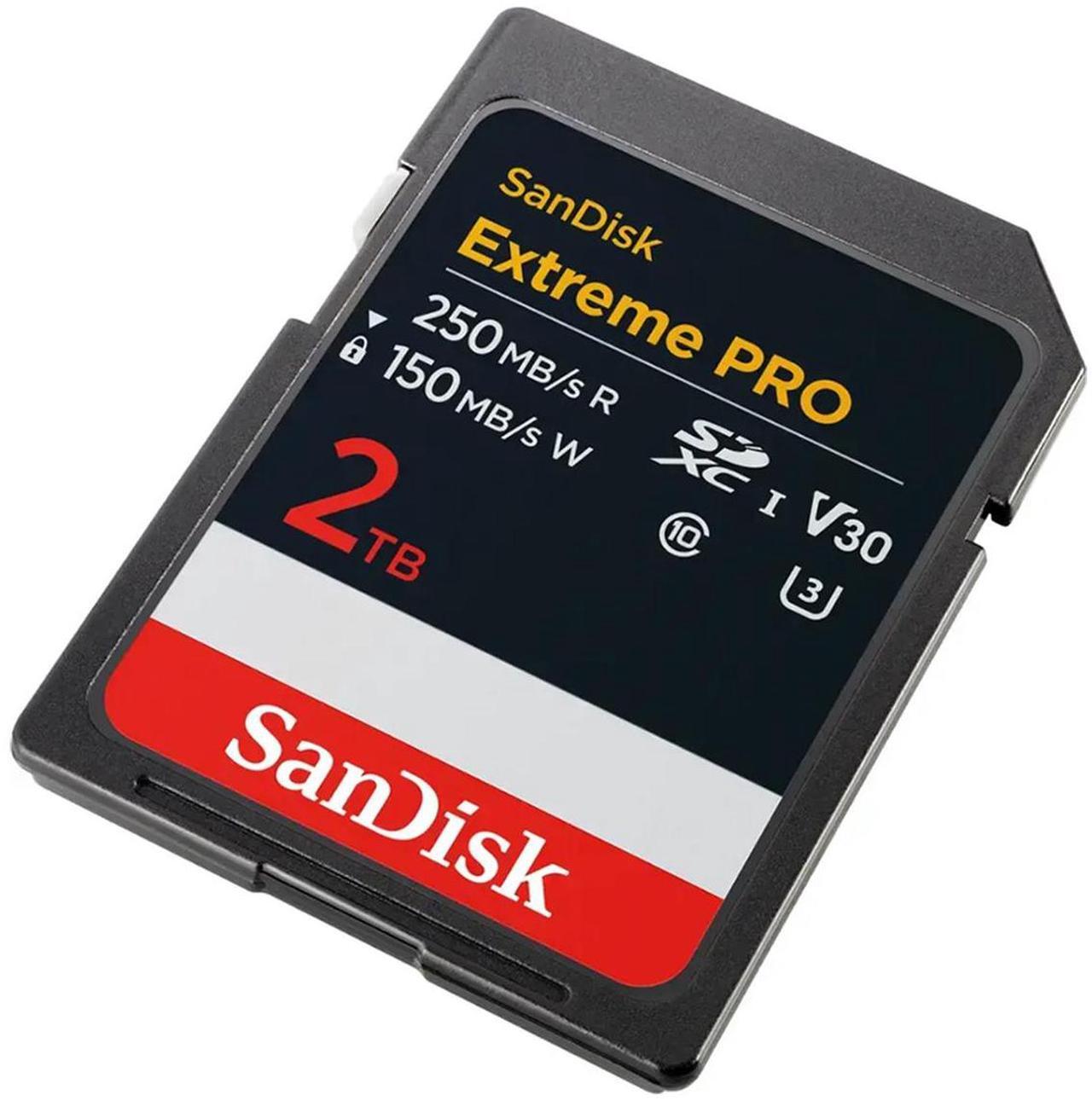 Alt view image 2 of 11 - SanDisk Extreme Pro 2TB Secure Digital Extended Capacity (SDXC) Memory Card Model SDSDXXD-2T00-GN4IN