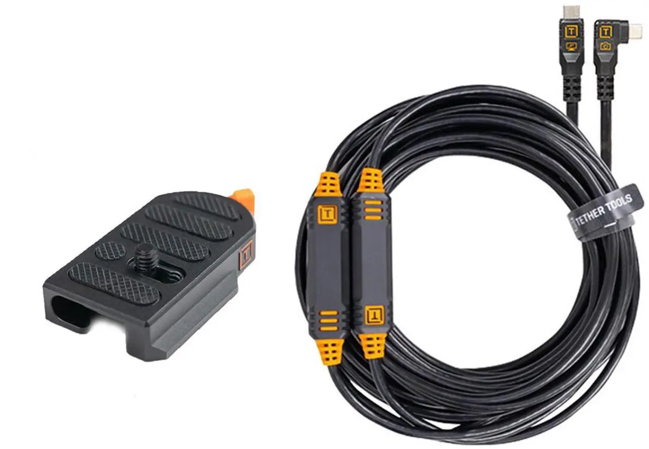 Main image of Tether Tools TetherGuard LeverLock Plate and 31' USB-C Straight to RA Cable