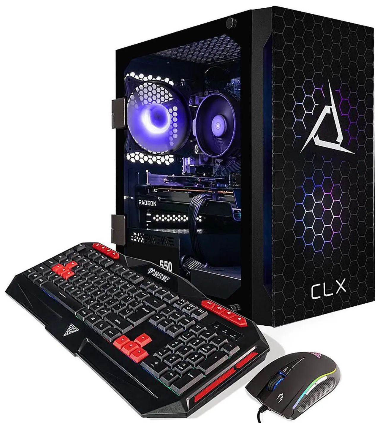 Alt view image 11 of 12 - CLX SET Gaming Desktop - AMD Ryzen 5 5600 3.5GHz 6-Core Processor, 16GB DDR4 Memory, Radeon RX 6600 8GB GDDR6 Graphics 500GB NVMe M.2 SSD, 2TB HDD, WiFi, Win 11 Home 64-bit