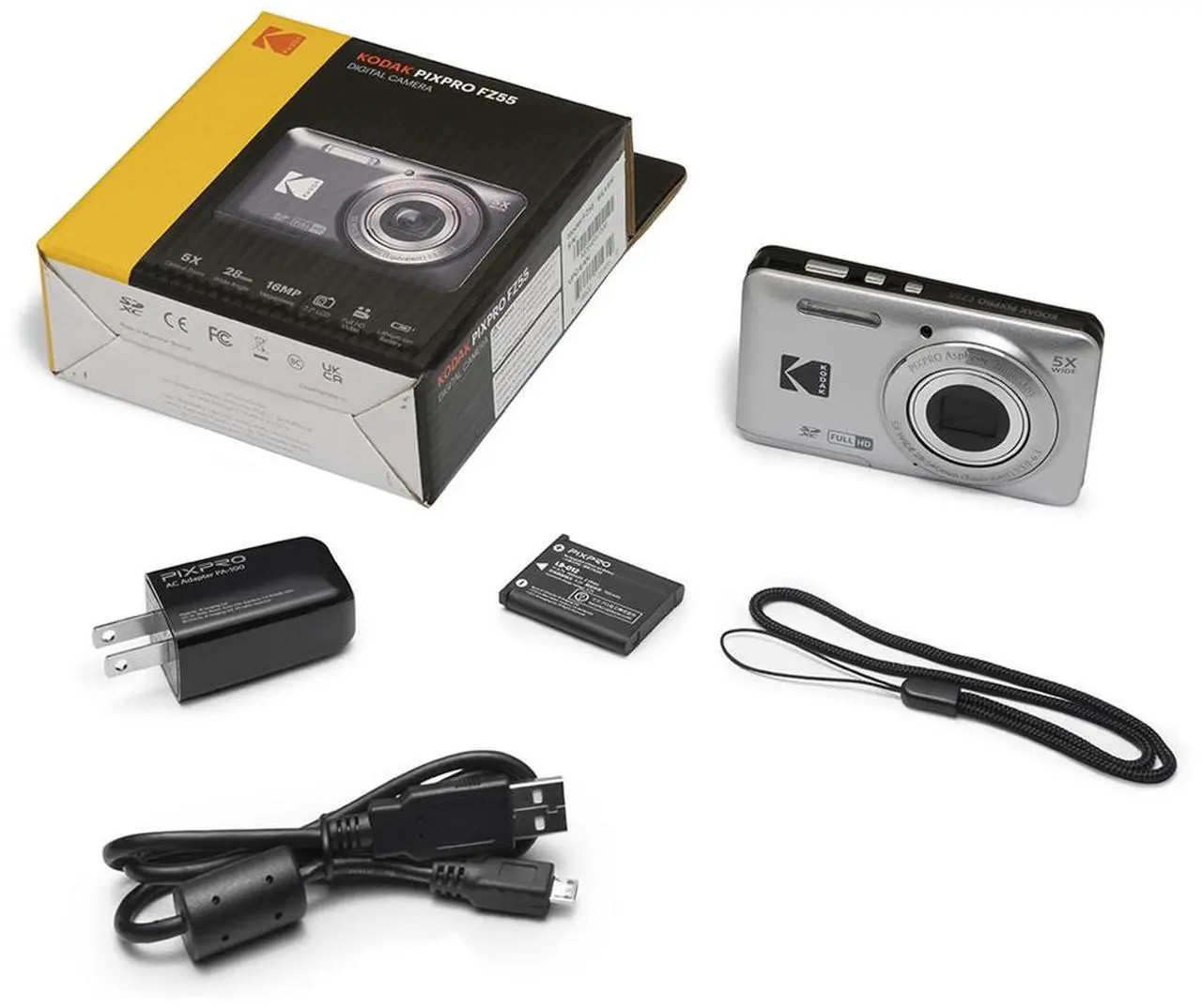 Alt view image 4 of 7 - Kodak PIXPRO FZ55 Friendly Zoom Digital Camera, Silver #FZ55-SL