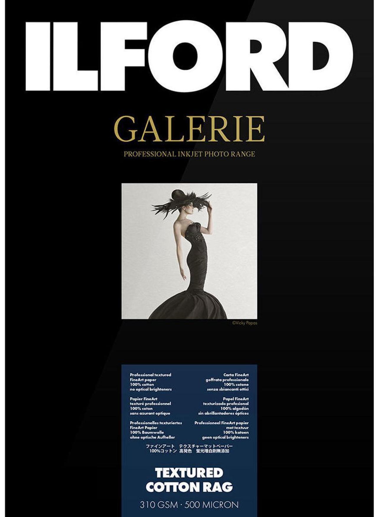 Main image of Ilford Galerie Cotton Rag Textured Matte Cotton Photo Paper (13x19"), 25 Sheets