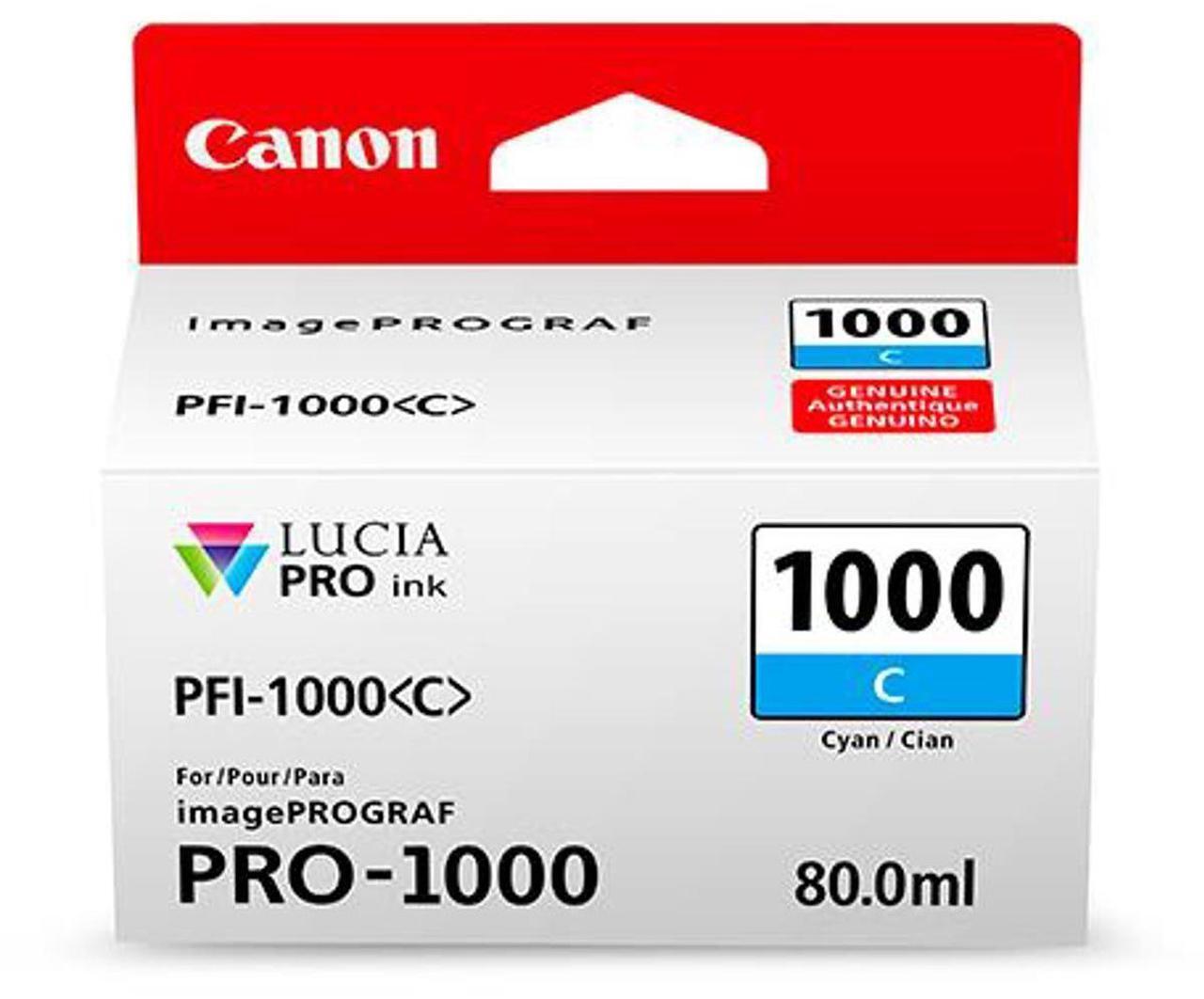 Alt view image 3 of 4 - Canon 3 Pack PFI-1000 C Cyan LUCIA PRO ink for imagePROGRAF PRO-1000 #0547C002 3