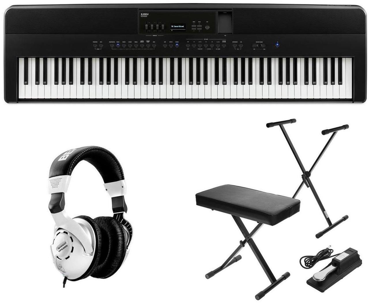 Main image of Kawai ES920 88-Key Portable Digital Piano, Black with Stand, Pedal & Headphones