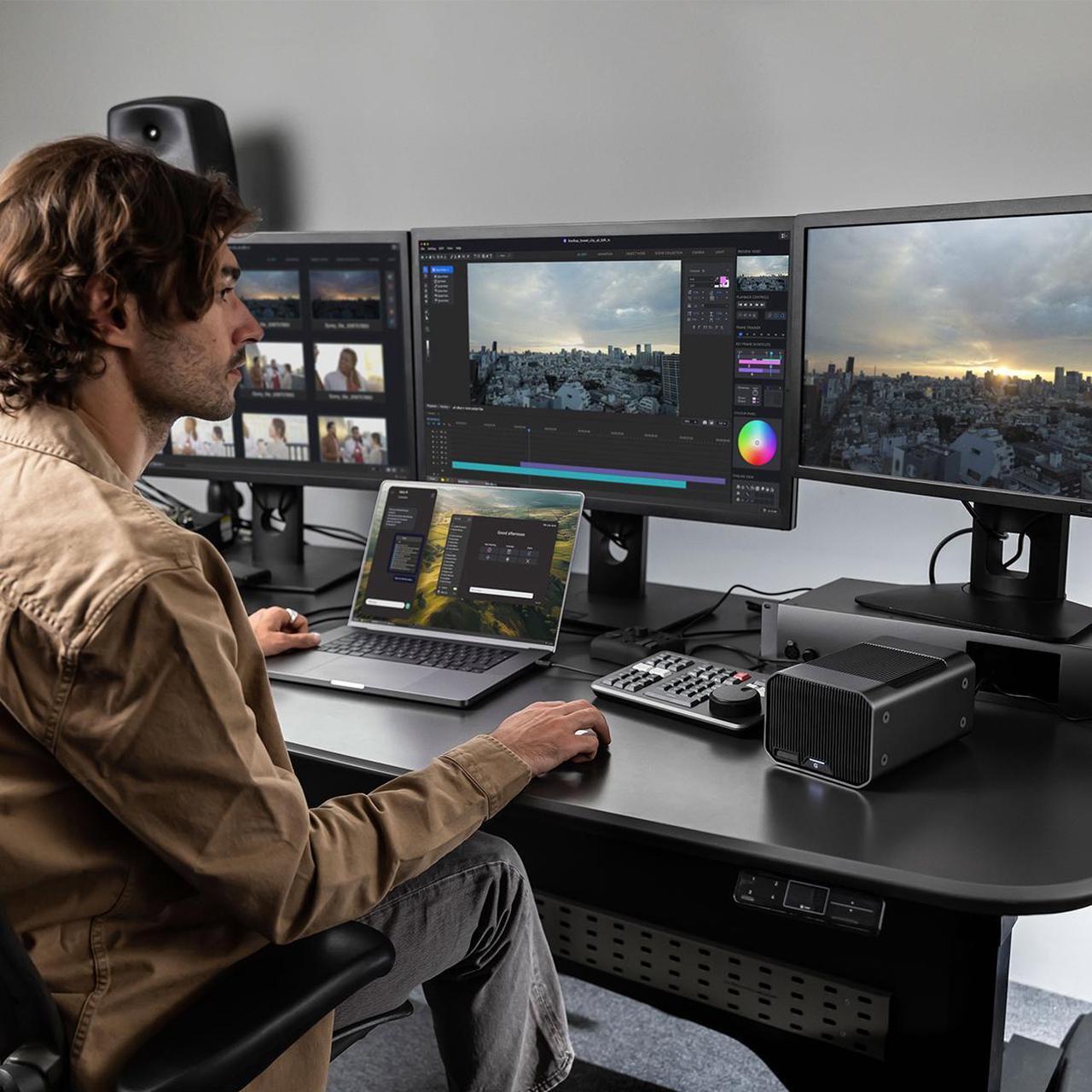 Alt view image 15 of 15 - SanDisk Professional G-Raid Project 2 Enterprise-Class Desktop Hard Drive with Thunderbolt 3 Interface, Pro-Blade SSD Mag Slot, and 510 MBPS Read Speed, 490 MBPS Write Speed (36TB, Space Gray)