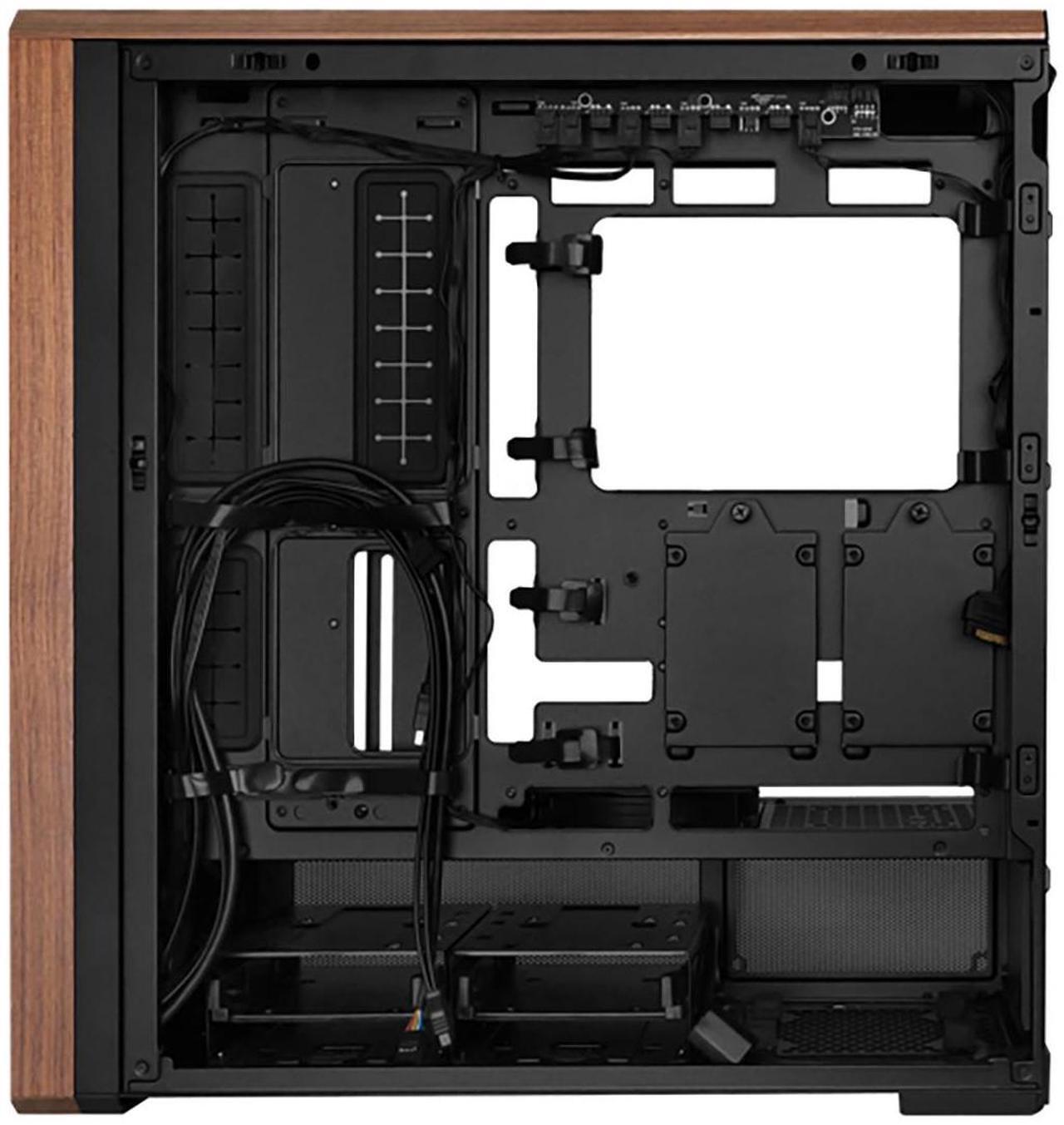 Alt view image 12 of 13 - Lian Li LANCOOL 217 Genuine Walnut Wood Computer Case,  Mid-Tower ATX PC Case with 5 Pre-Installed PWM Fans 2x170mm, 2x120mm & 1x140mm, Flexible PSU & Cable Installation - Black (LAN217X)