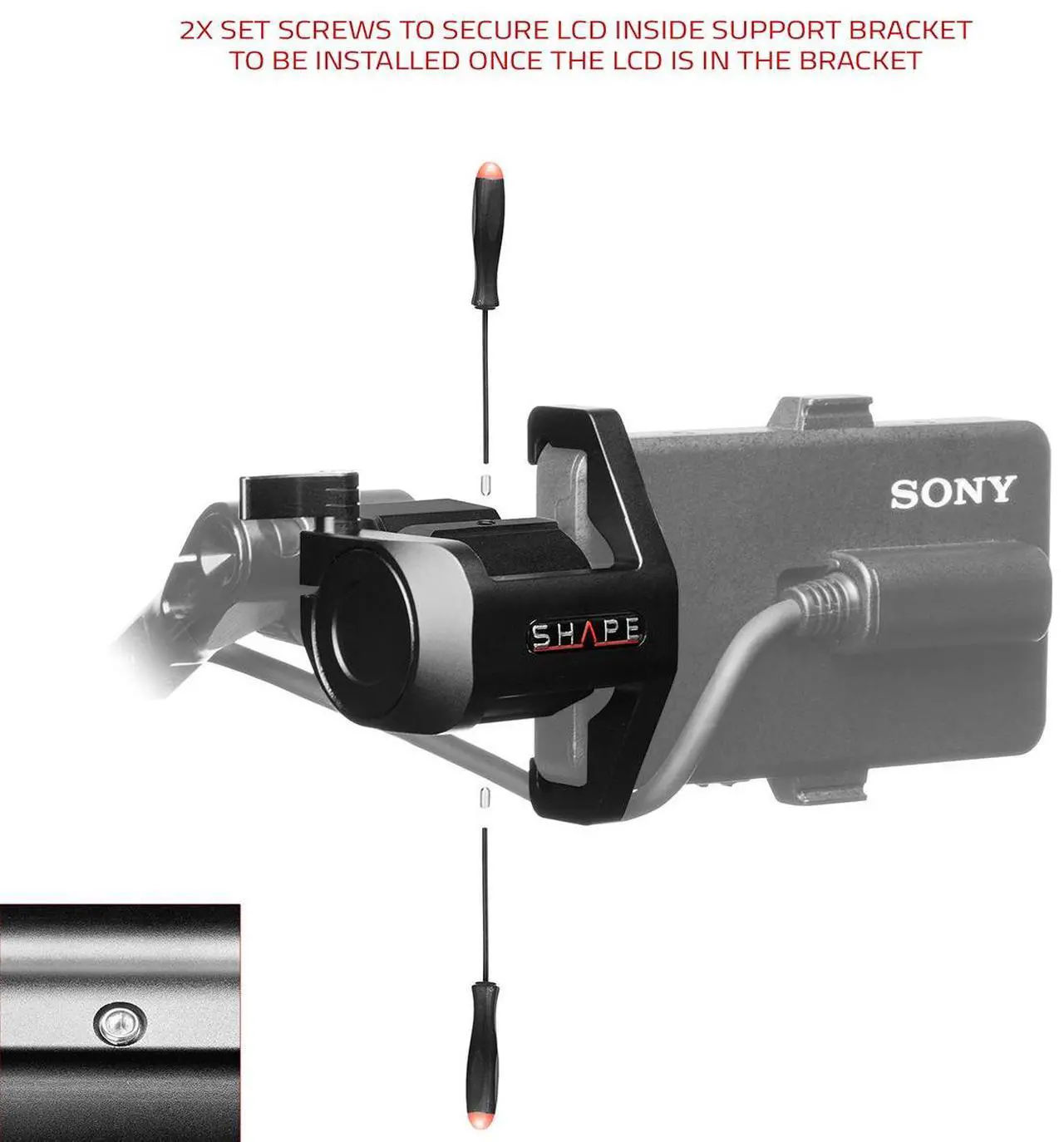 Alt view image 5 of 7 - Shape LCD Monitor Loupe Support for Sony FX6 #FX6LP