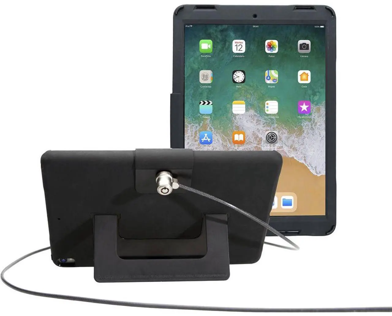 Alt view image 11 of 16 - Security Case with Kickstand and Anti-Theft Cable for iPad Pro 10.5