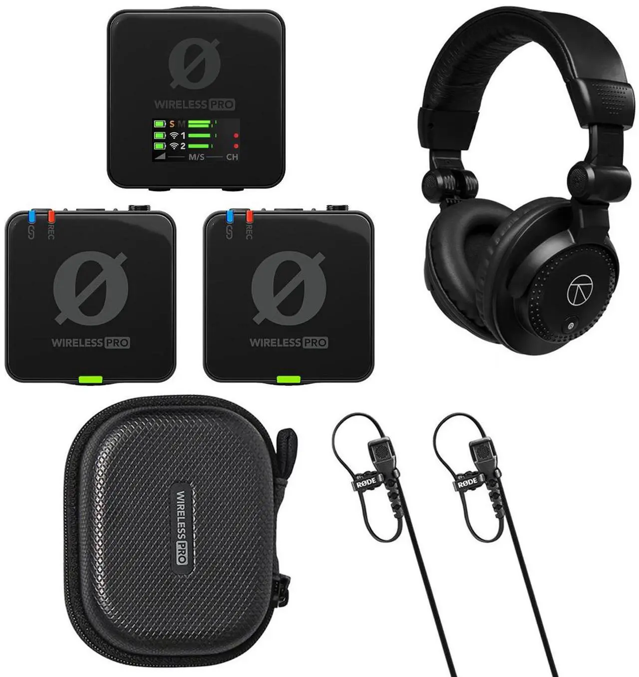 Main image of Rode Wireless PRO 2.4GHz 2-Person Clip-On Wireless Microphone System, Bundle with TAPH100 Studio Monitor Headphones
