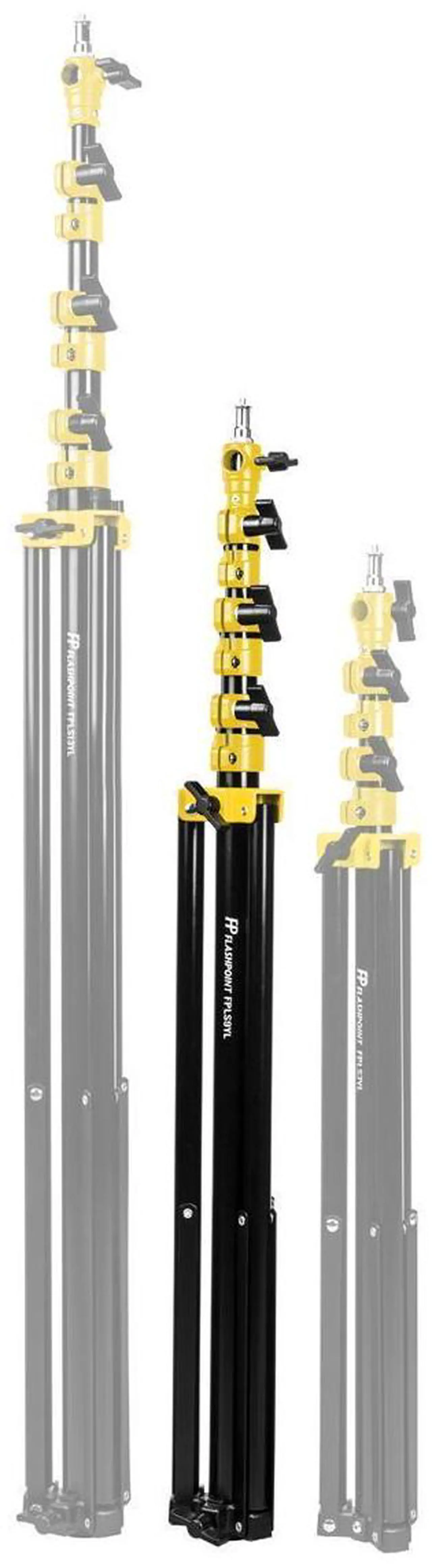 Alt view image 6 of 7 - Flashpoint Pro Air-Cushioned Heavy-Duty Light Stand (Yellow, 9.5') #FP-S-9-YL