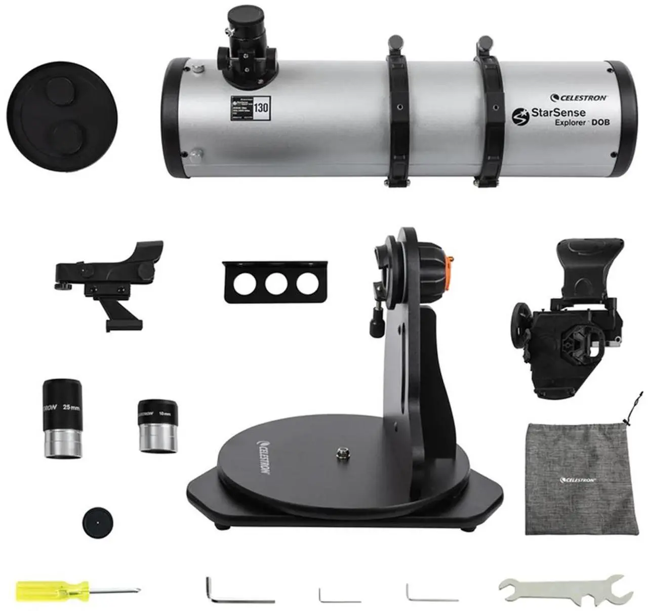 Alt view image 11 of 14 - Celestron Starsense Explorer 130mm Tabletop Dobsonian Telescope