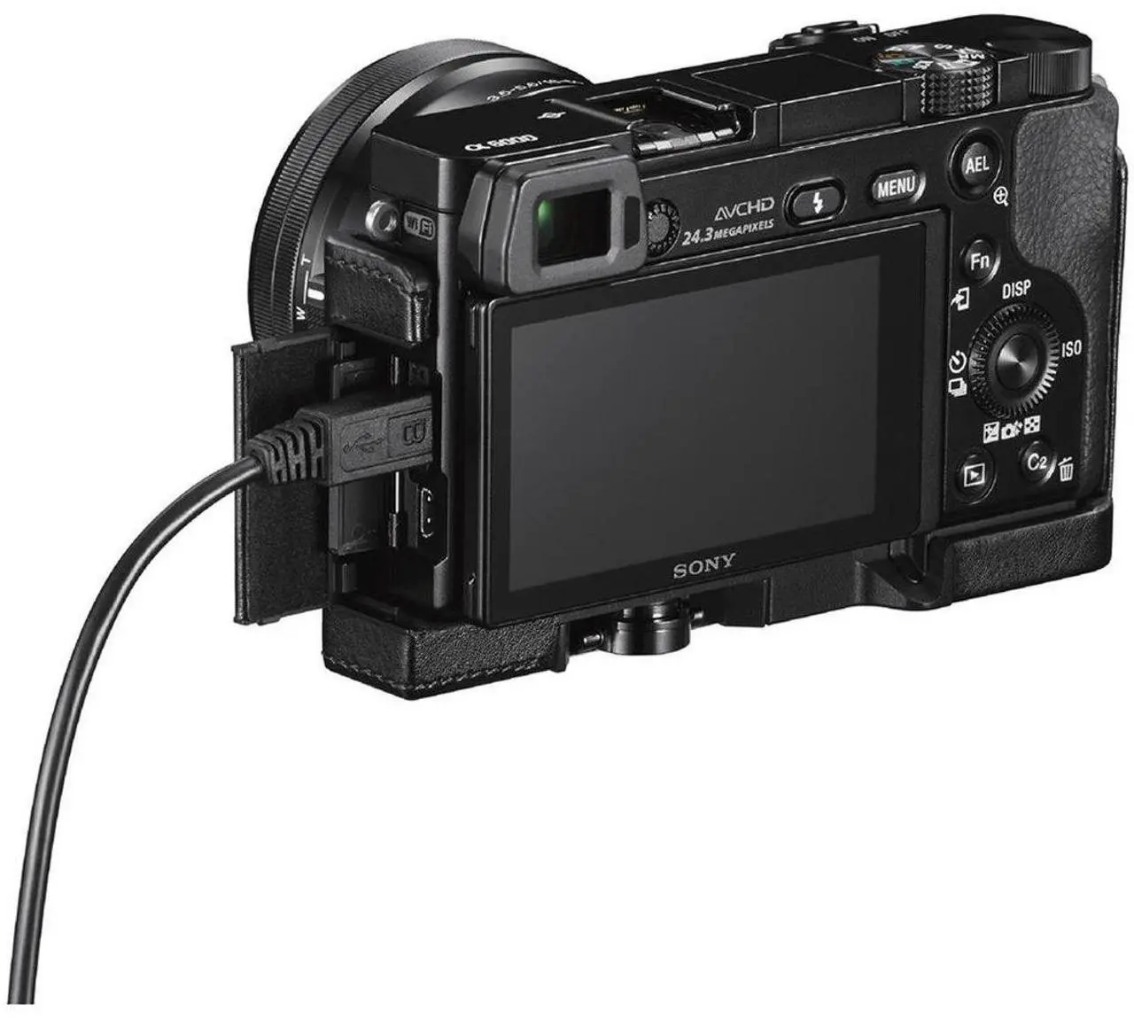 Alt view image 7 of 12 - Sony LCS-EBE Just-Fit Body Case for Alpha A6000 Camera, Black