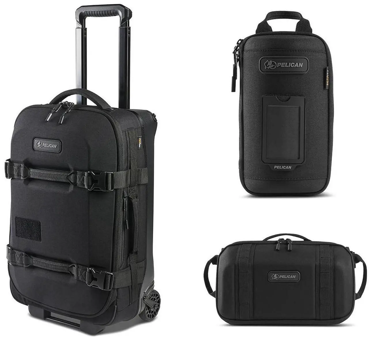 Main image of Pelican Aegis HY22 22" Wheeled Carry-On Roller Hybrid Duffel Bag, Black, Bundle with AVP-S ModPak AV Pouch and SXH5 Protective Cross Body Sling Bag