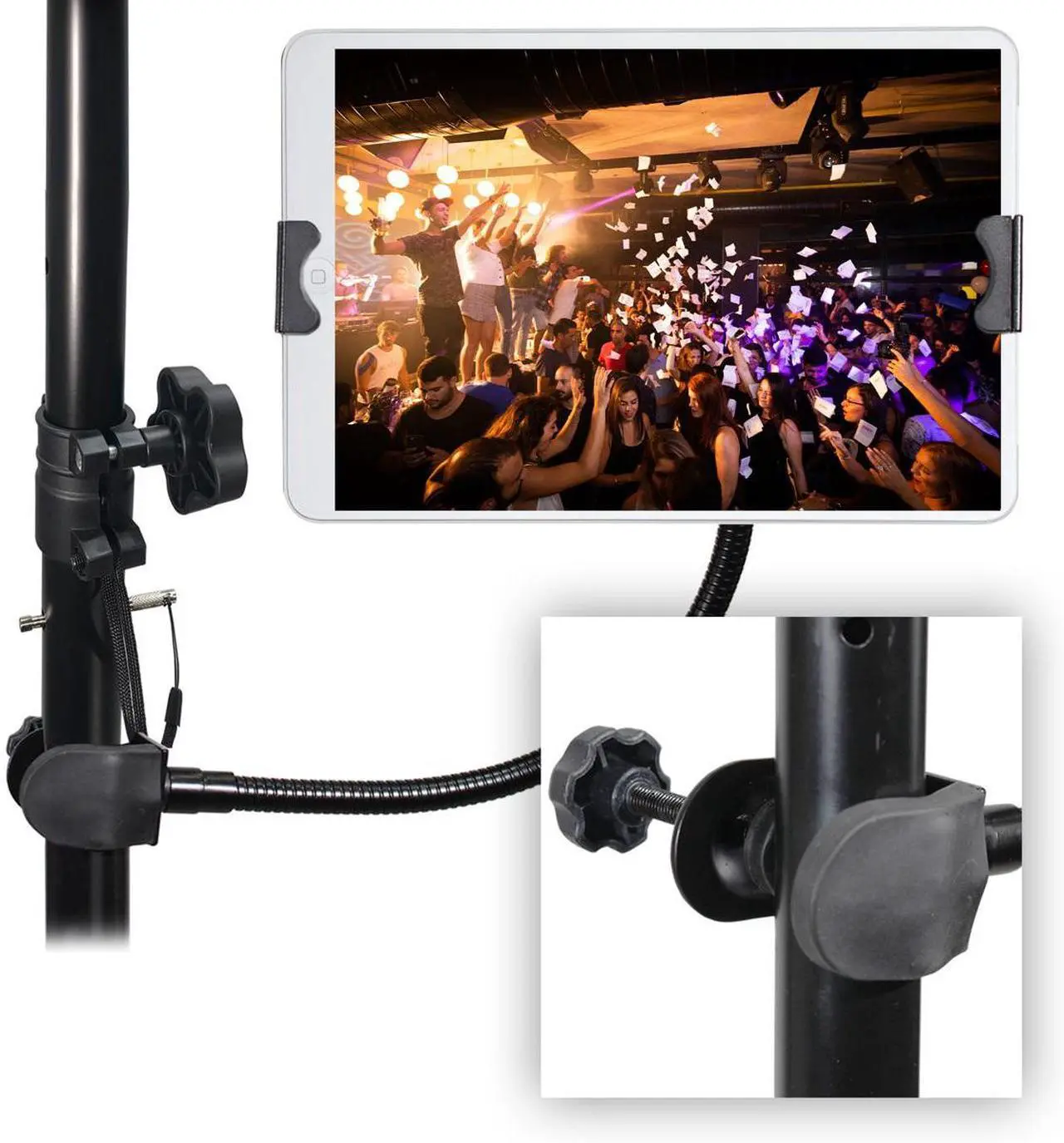 Alt view image 8 of 13 - ProX X-MOBITCP20 Mobi Buddy Hands Free Tablet Mobile Device Clip Kit DJ Cellphone holder Selfie Stick Table Stand Tripod Clamp and Case