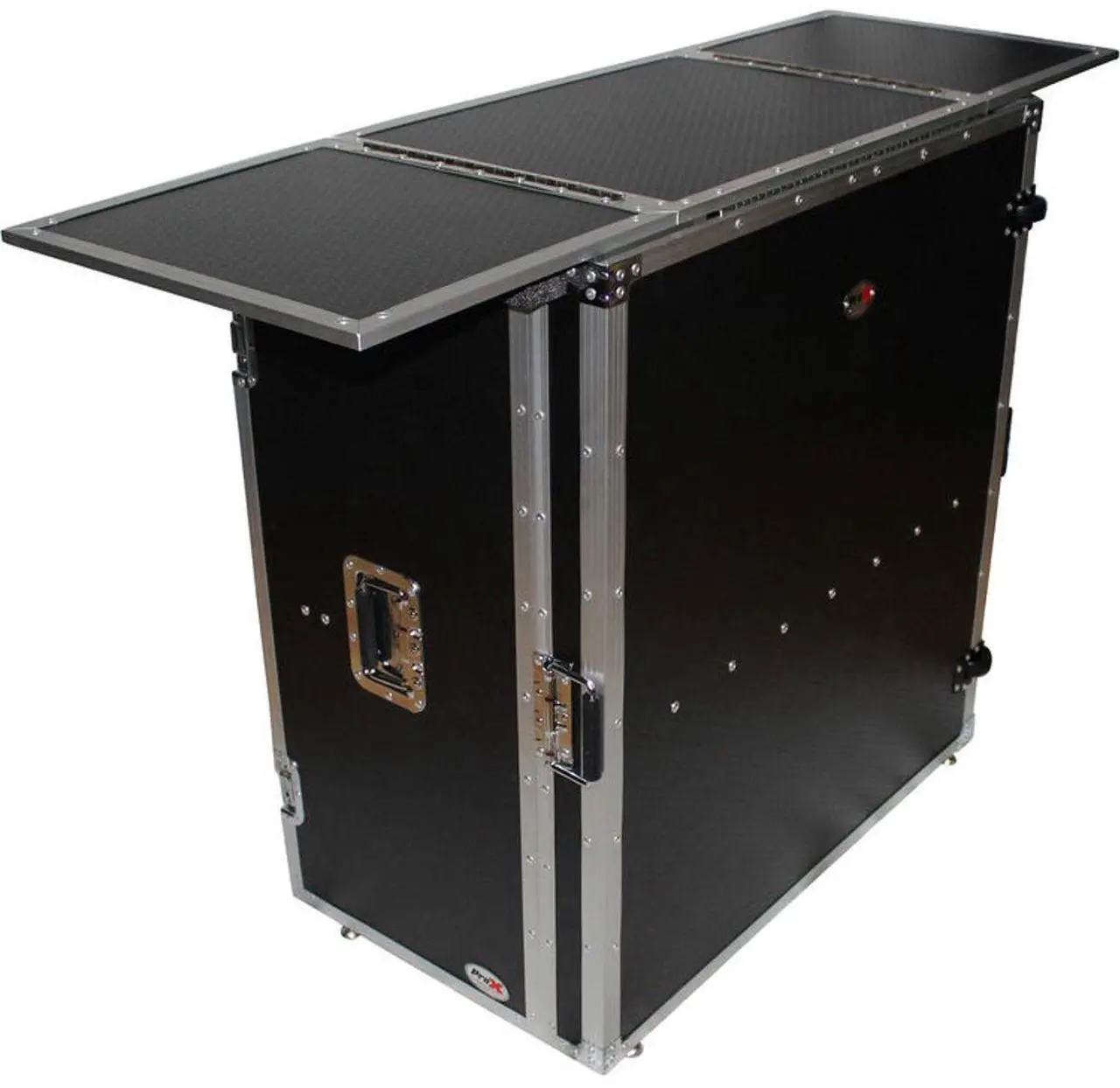 Alt view image 12 of 18 - prox transformer series fold away dj performance desk facade w/ wheels