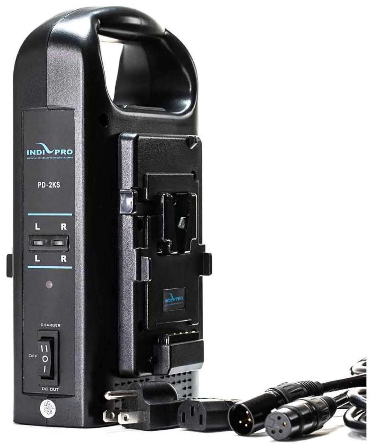 Alt view image 6 of 7 - IndiPRO PD2BCH V-Mount Dual Battery Charger with XLR Output