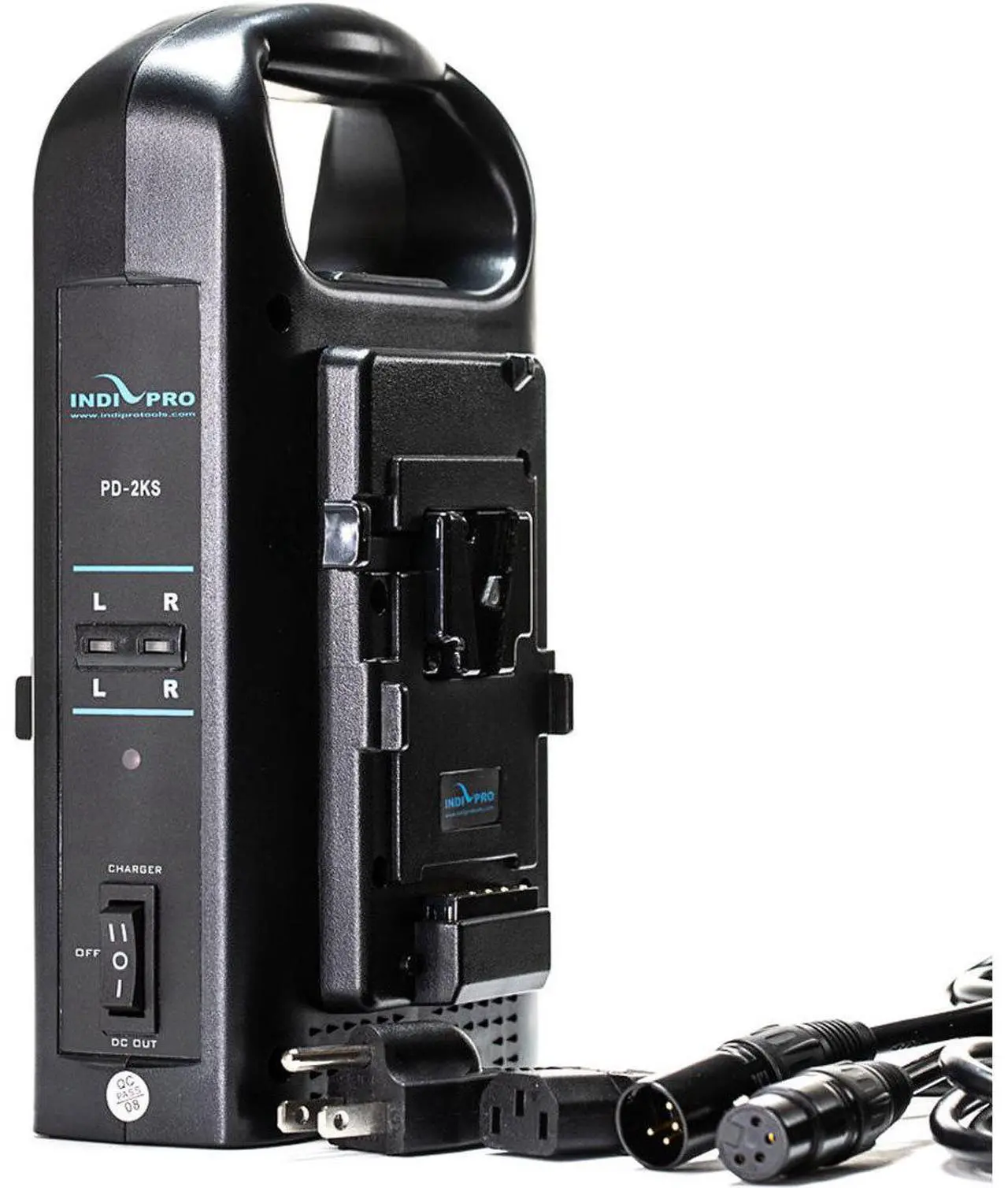 Alt view image 5 of 7 - IndiPRO PD2BCH V-Mount Dual Battery Charger with XLR Output