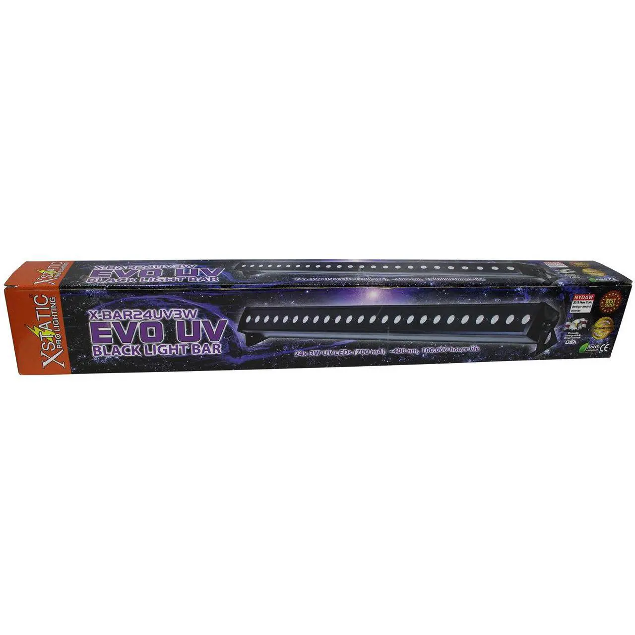 Alt view image 9 of 14 - ProX X-BAR24UV3W Evo UV 24 3W LED Ultraviolet Black Light Bar