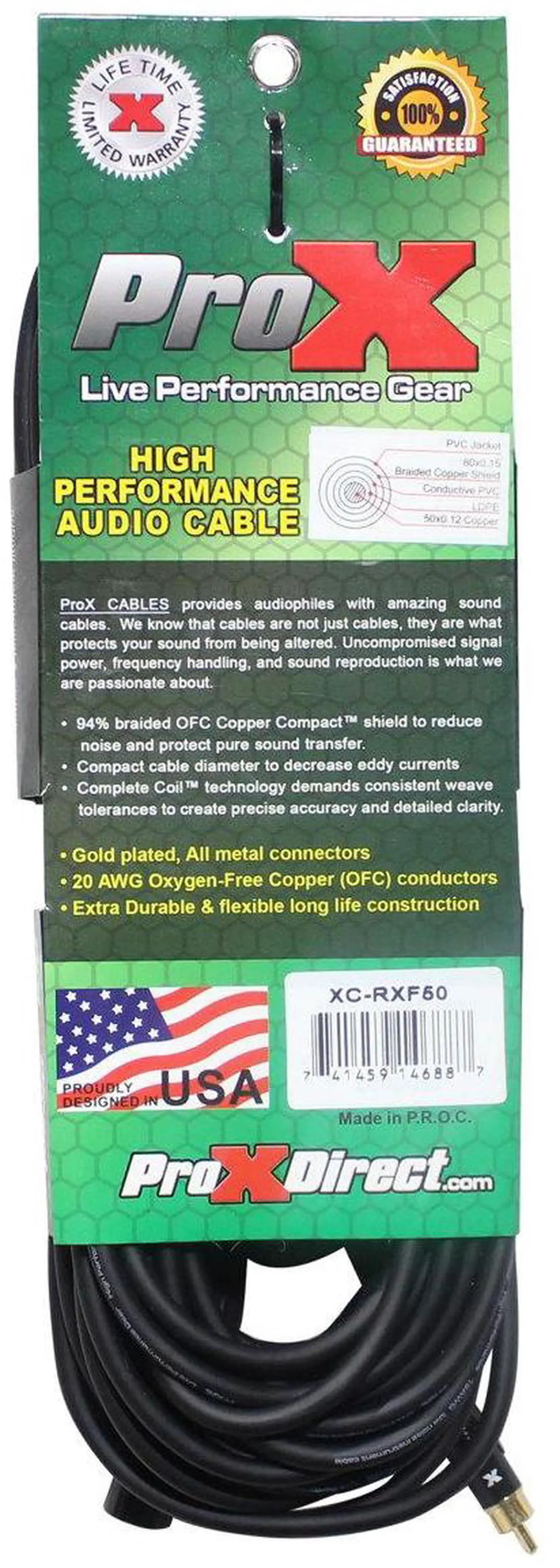 Alt view image 3 of 5 - ProX XC-RXF50 | 50\' XLR-F to RCA Cable
