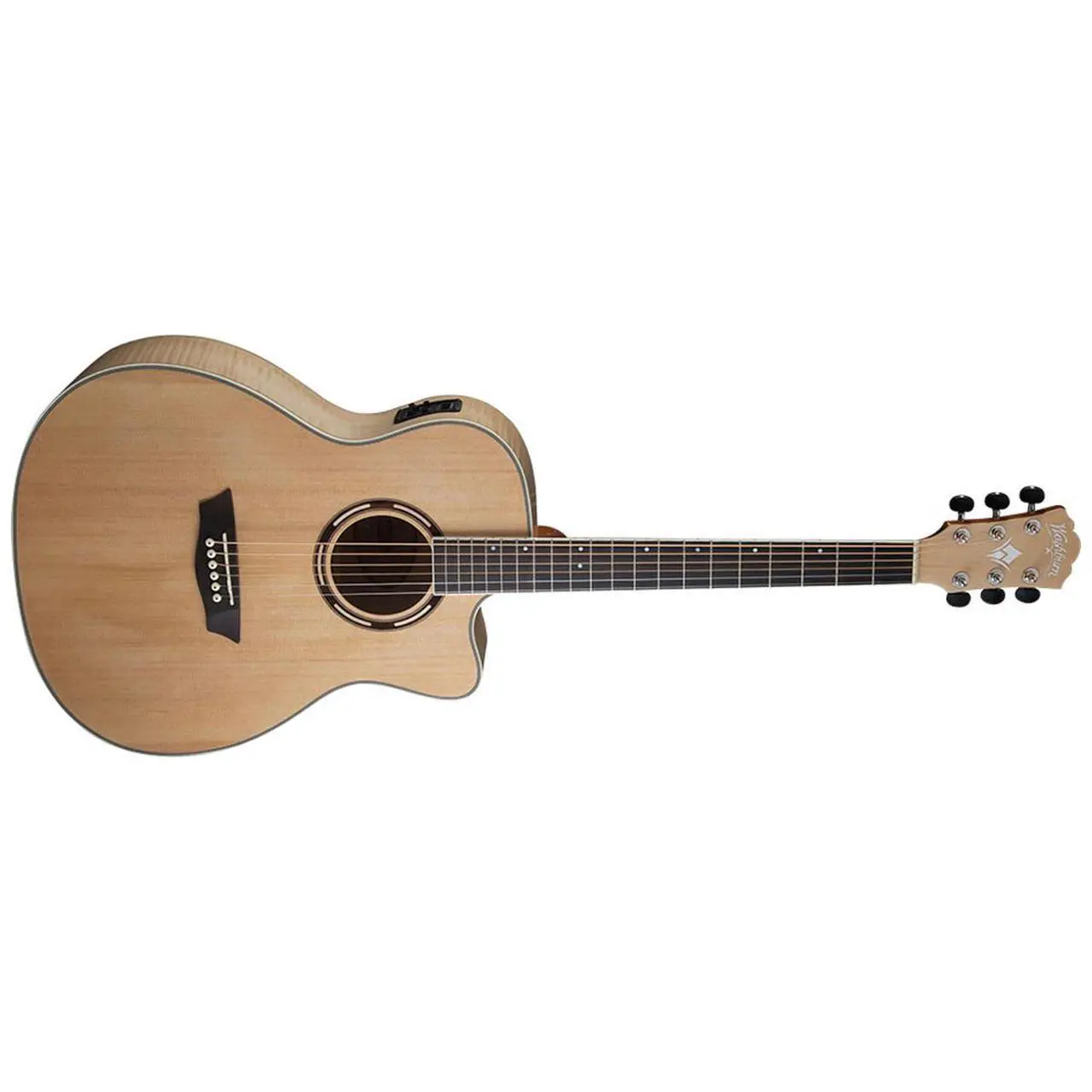 Alt view image 8 of 8 - Washburn AG40CEK-A Apprentice Grand-Auditorium Cutaway Acoustic-Electric Guitar