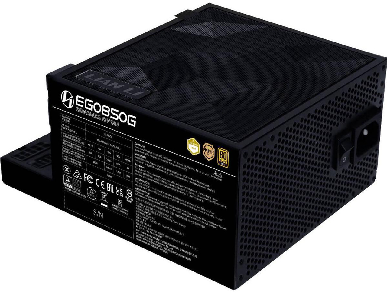 Open Box: Lian Li EDGE850W Fully Modular Low-Noise ATX Power Supply - ATX 3.1 & PCIE 5.1 Compliant - Cybenetics Gold Efficiency - 12V-2x6 Cable - L-Shape Design - Without USB/Fan Hub - Black (EG0850G.B) - Newegg.ca - Open Box condition - Image 25