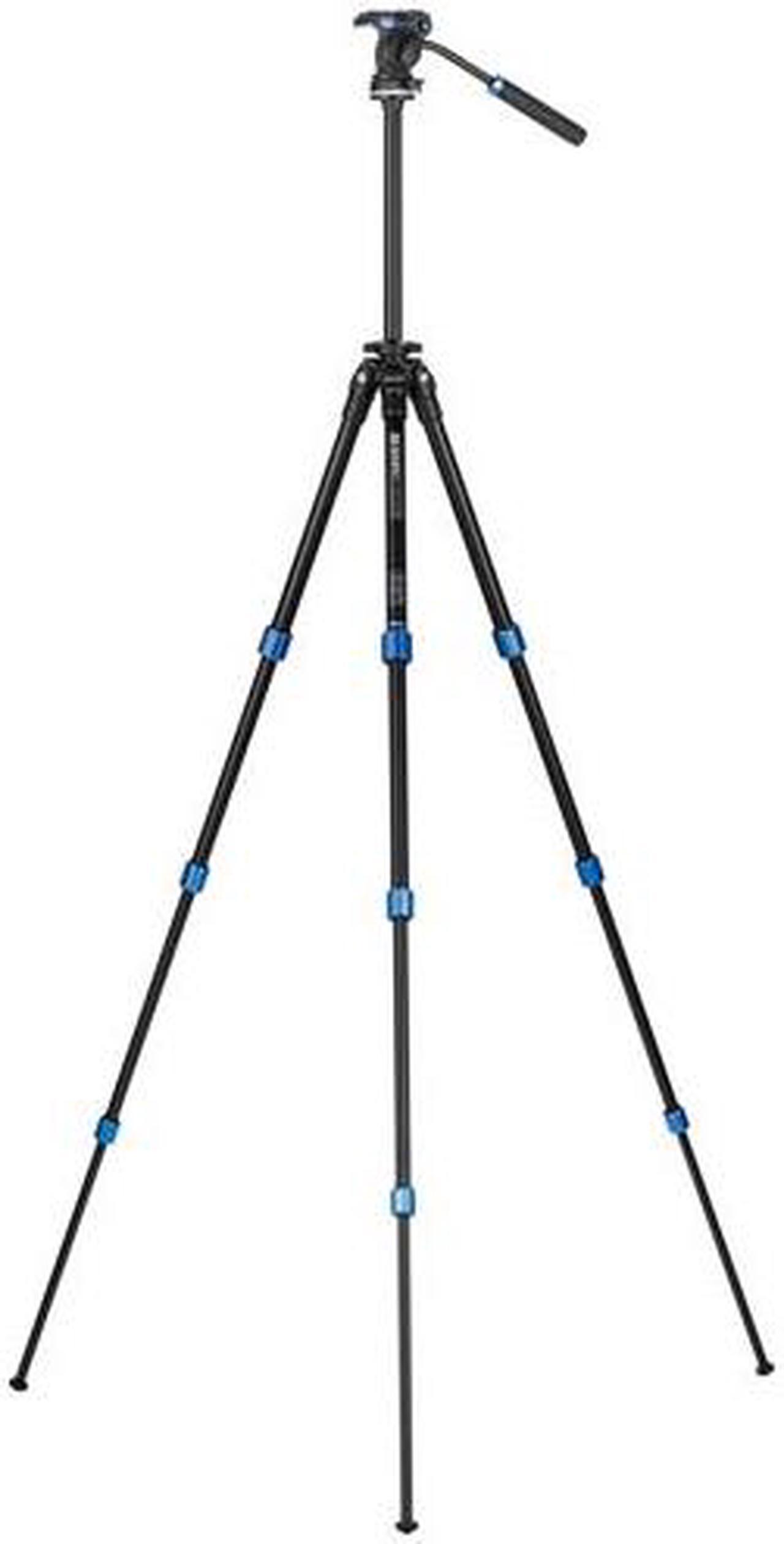 Alt view image 2 of 7 - Benro 4-Section Aluminum Slim Video Tripod with S2P Head #TSL08AS2CSH