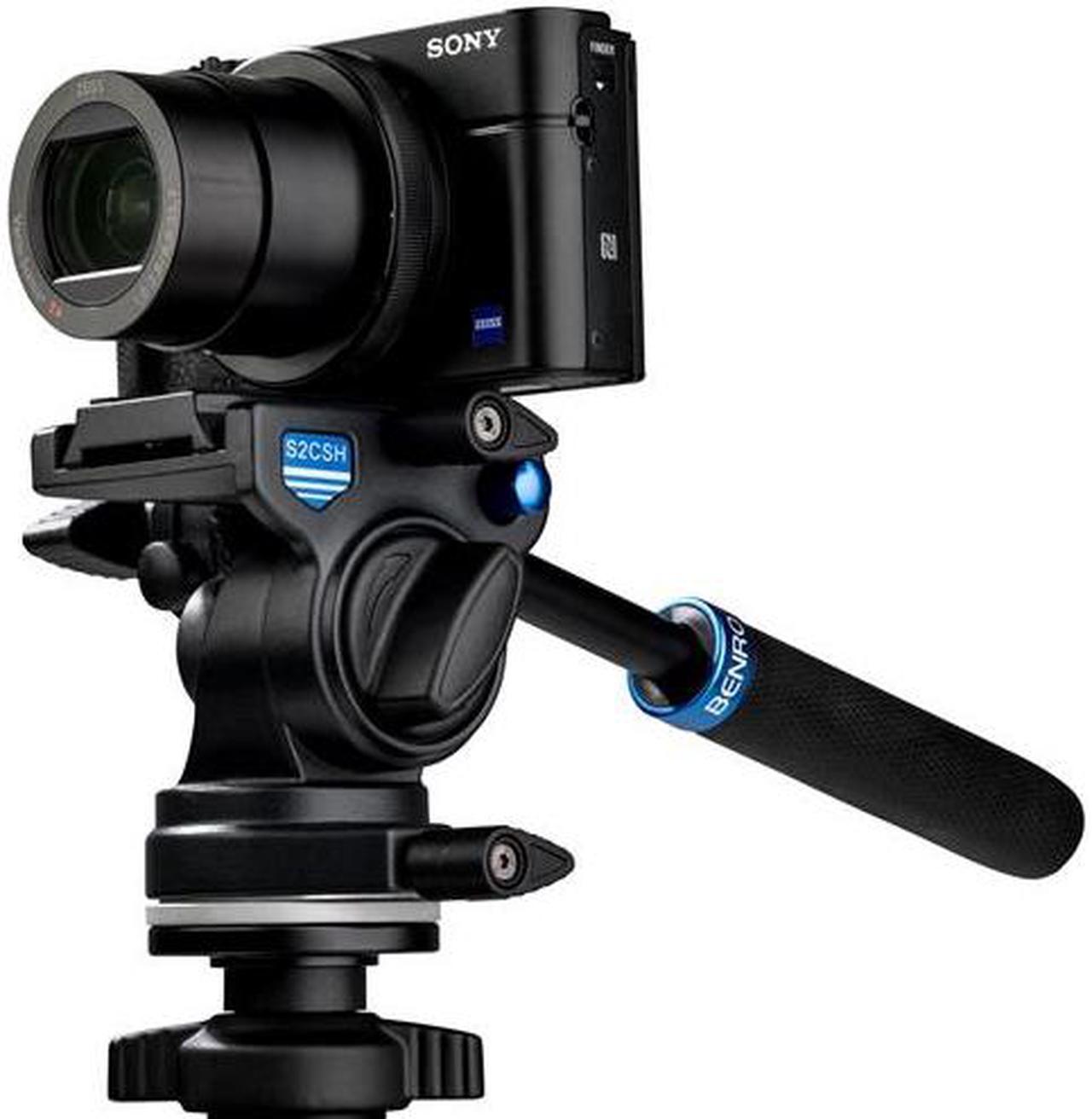Alt view image 6 of 7 - Benro 4-Section Aluminum Slim Video Tripod with S2P Head #TSL08AS2CSH