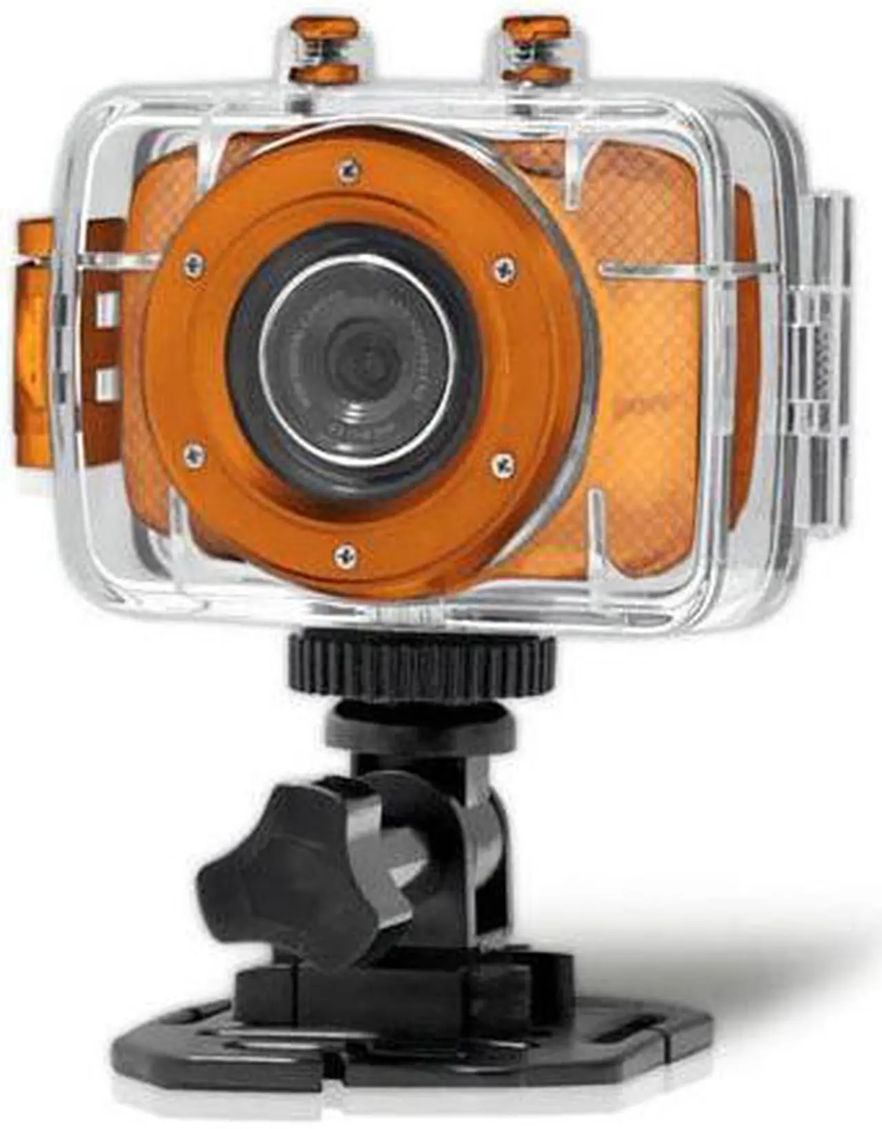Alt view image 9 of 18 - Pyle - High-Definition Sport Action Camera with 720p Wide-Angle Camcorder, 5.0 MP Camera, 2-Inch Touch Screen (Orange Color)