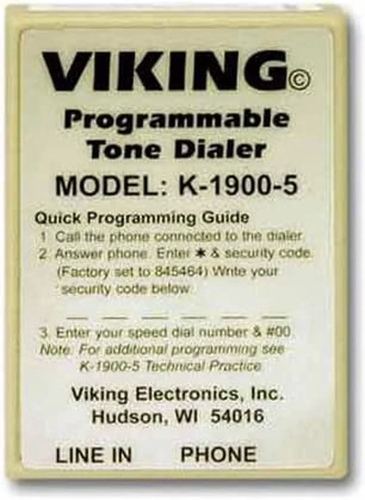 Alt view image 6 of 13 - Viking Electronics - K-1900-5 - Viking Electronics K-1900-5 Touch Tone Dialer - 2.1 Width x 1 Depth x 2.9 Height