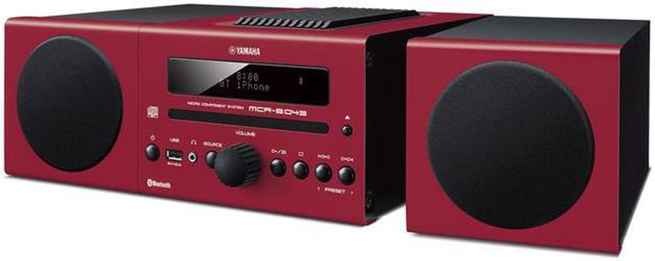 Alt view image 3 of 3 - Yamaha MCR-B043 Micro Hi-Fi System - 30 W RMS - Red