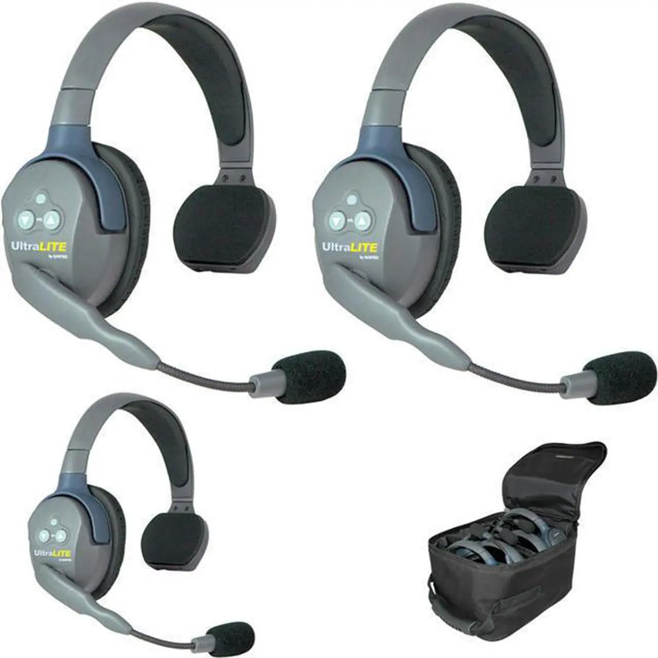 Main image of Eartec UL3S UltraLITE Full Duplex Wireless Headset Communication for 3 Users - 3 Single Ear Headsets