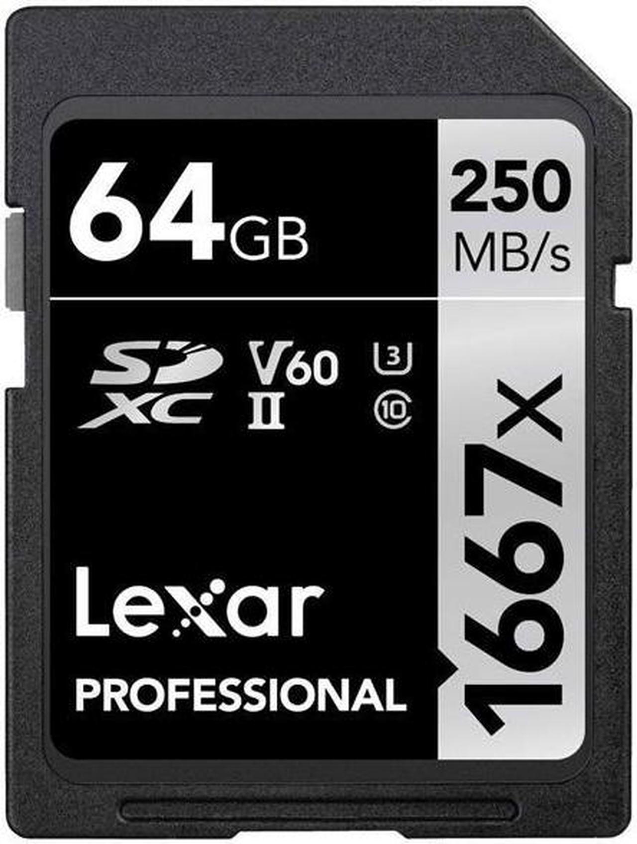 Lexar Professional 1667x 64GB SDXC UHS-II/U3 Memory Card #LSD64GCBNA1667