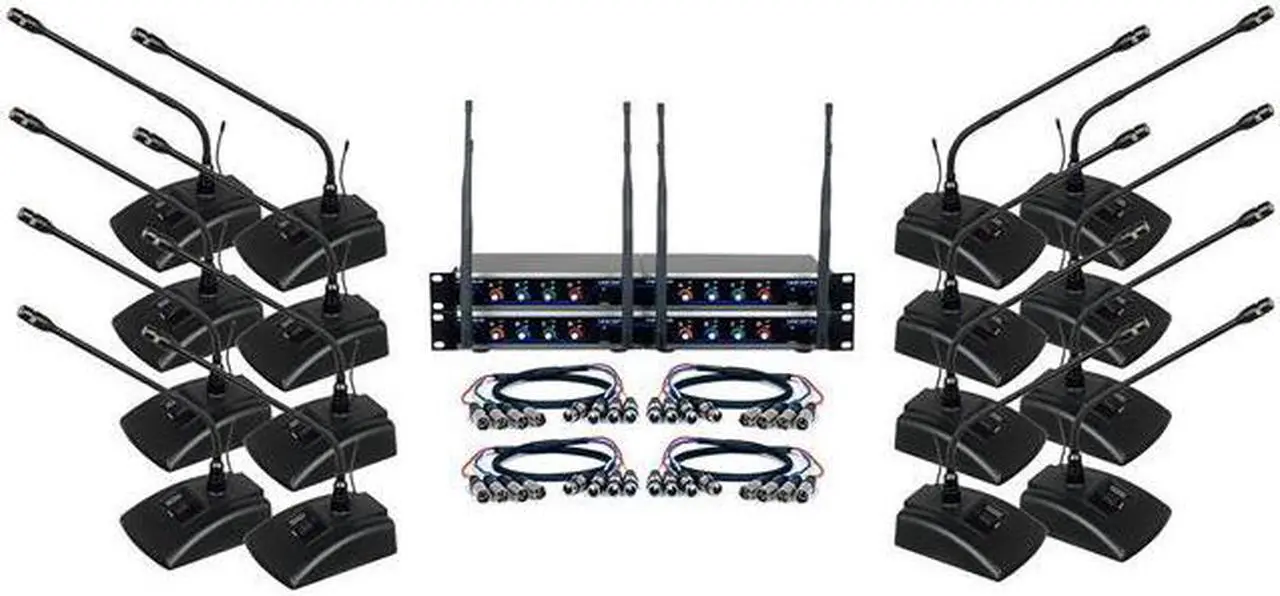 Alt view image 2 of 6 - VocoPro Digital-Conference-12 Sixteen Channel UHF Wireless Conference Microphone System