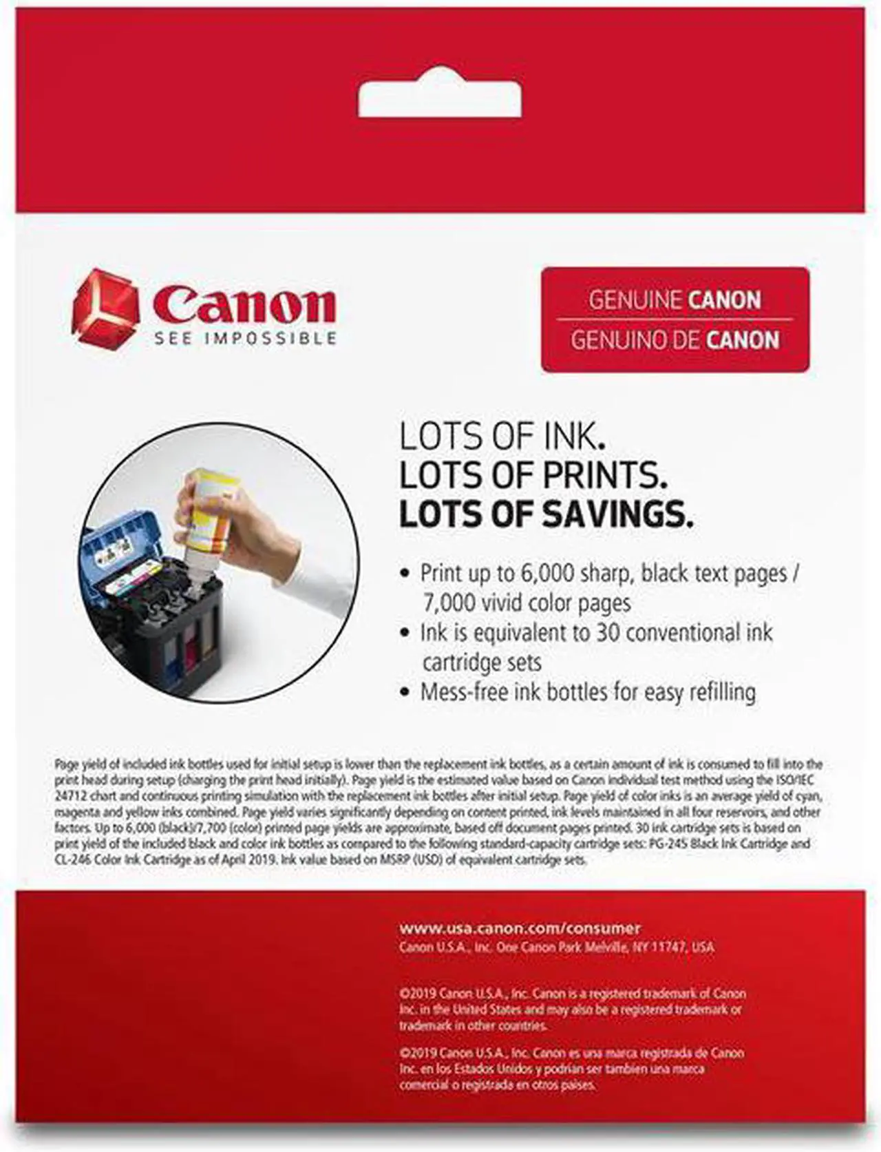 Alt view image 2 of 6 - Canon GI-290 Cyan/Magenta/Yellow Ink Bottle Value Pack #1596C005