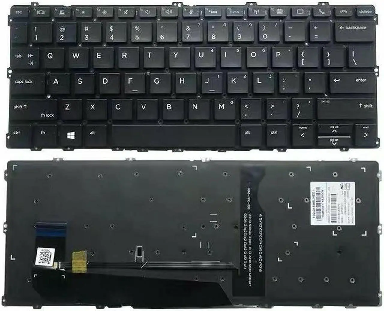 Main image of New US Black English Backlit Laptop Keyboard (without palmrest) for HP Elitebook X360 1020 G2 Light Backlight