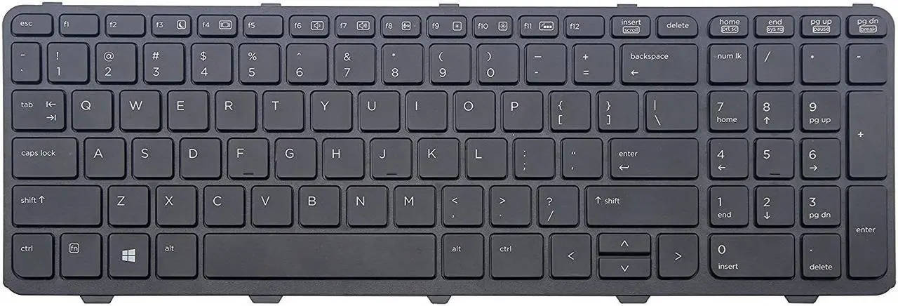 Main image of New US Keyboard (with frame) For HP P/N: 90.4ZA07.L01 SG-59300-XUA 768787-001 6037B0088501 SG-61300-XUA 738696-001 Laptop English Keyboard