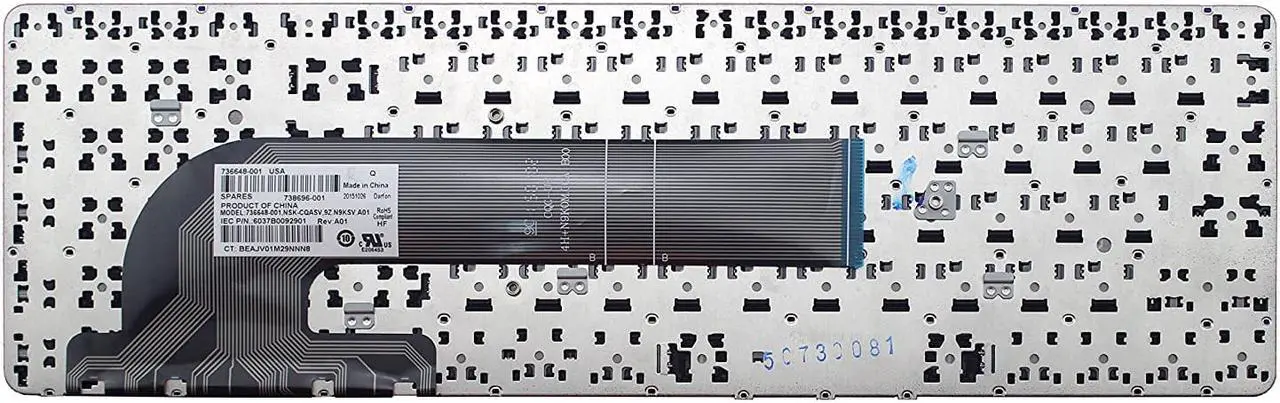 Alt view image 2 of 2 - New US Keyboard (with frame) For HP P/N: 90.4ZA07.L01 SG-59300-XUA 768787-001 6037B0088501 SG-61300-XUA 738696-001 Laptop English Keyboard