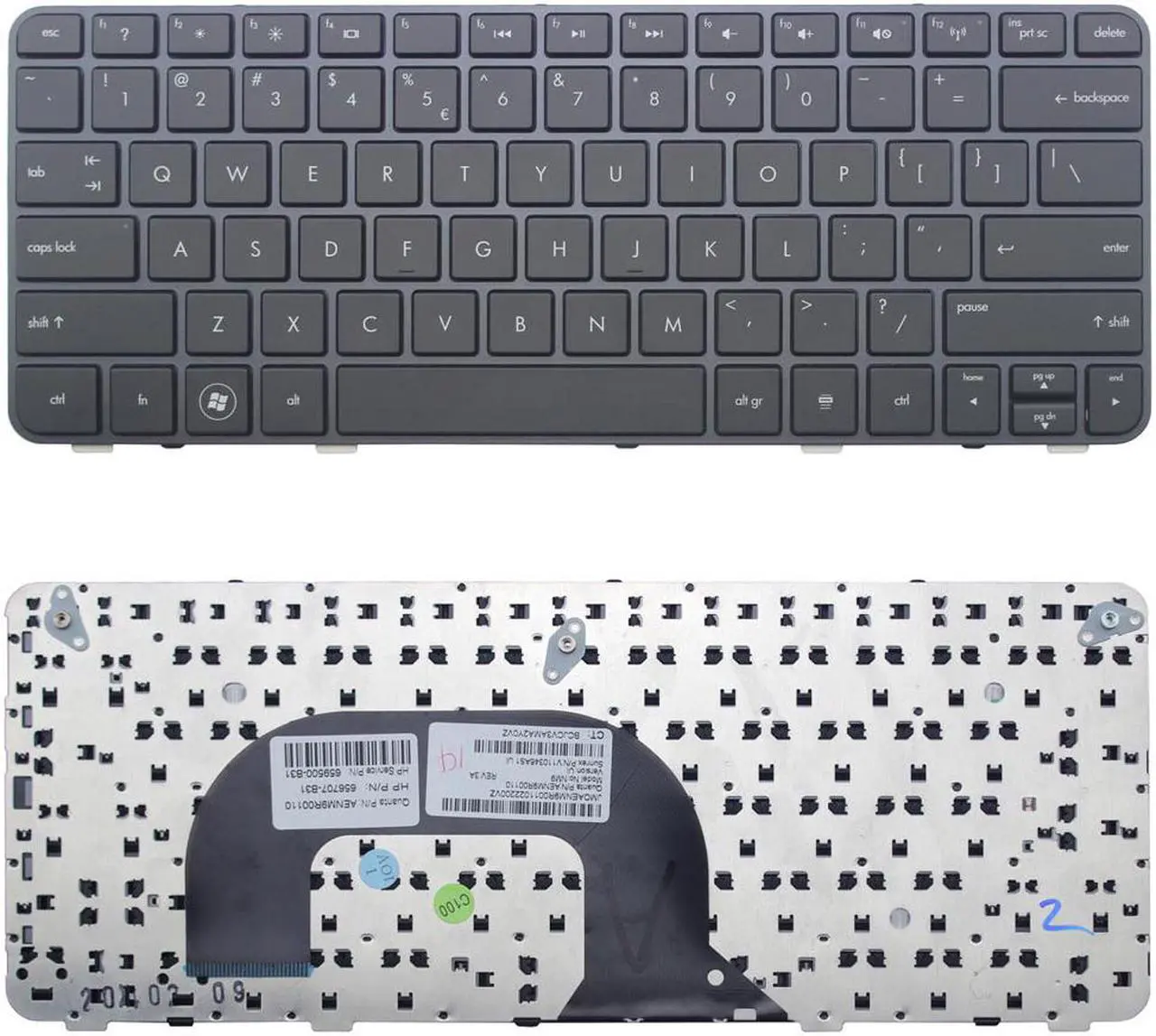 Main image of New US black Keyboard (witht frame) For HP P/N: 635318-001 626389-001 SG-45100-XUA HPMH-626389-001 V110303AS1 Laptop English Keyboard
