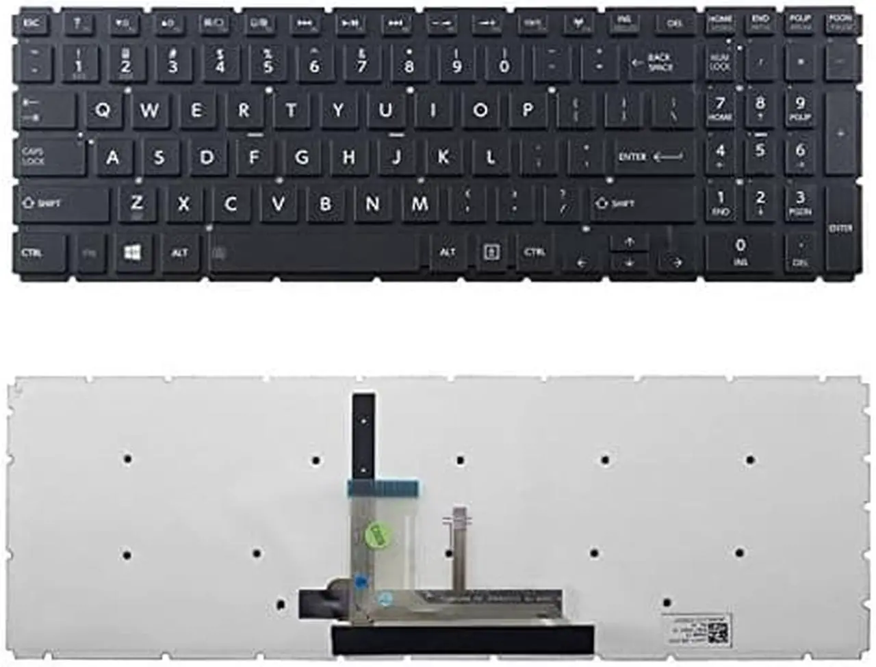 Main image of New Laptop keyboard with backlit for Toshiba Satellite L55-B5237 L55-B5254 L55-B5255 L55-B5267 L55-B5276 L55-B5288 , US layout glossy black color